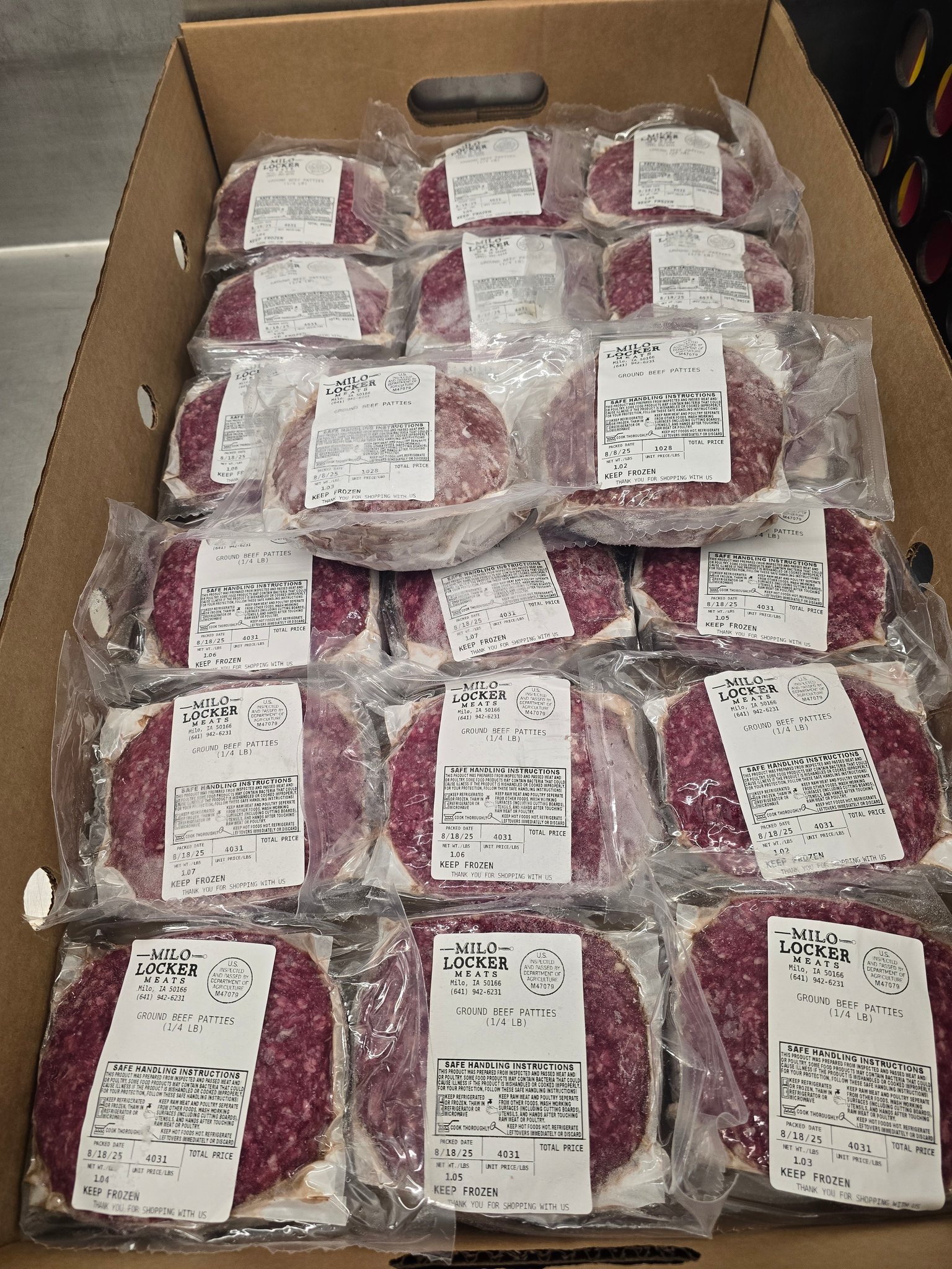 Milo - 20 lbs of local ground beef patties for $199.99 Shipped $179.00 ...