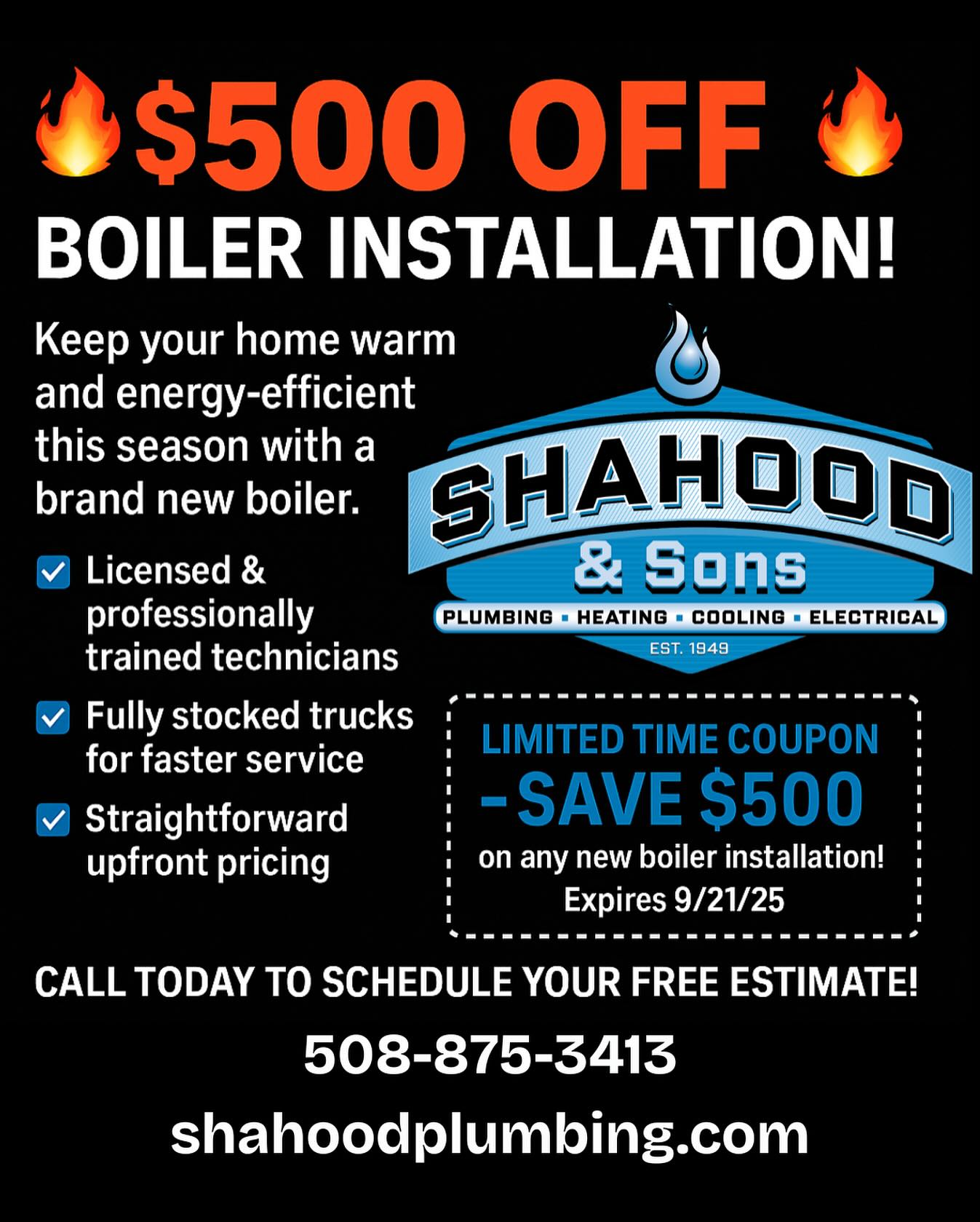 Shahood & Sons, Inc. Plumbing - Heating - Cooling | Ashland MA