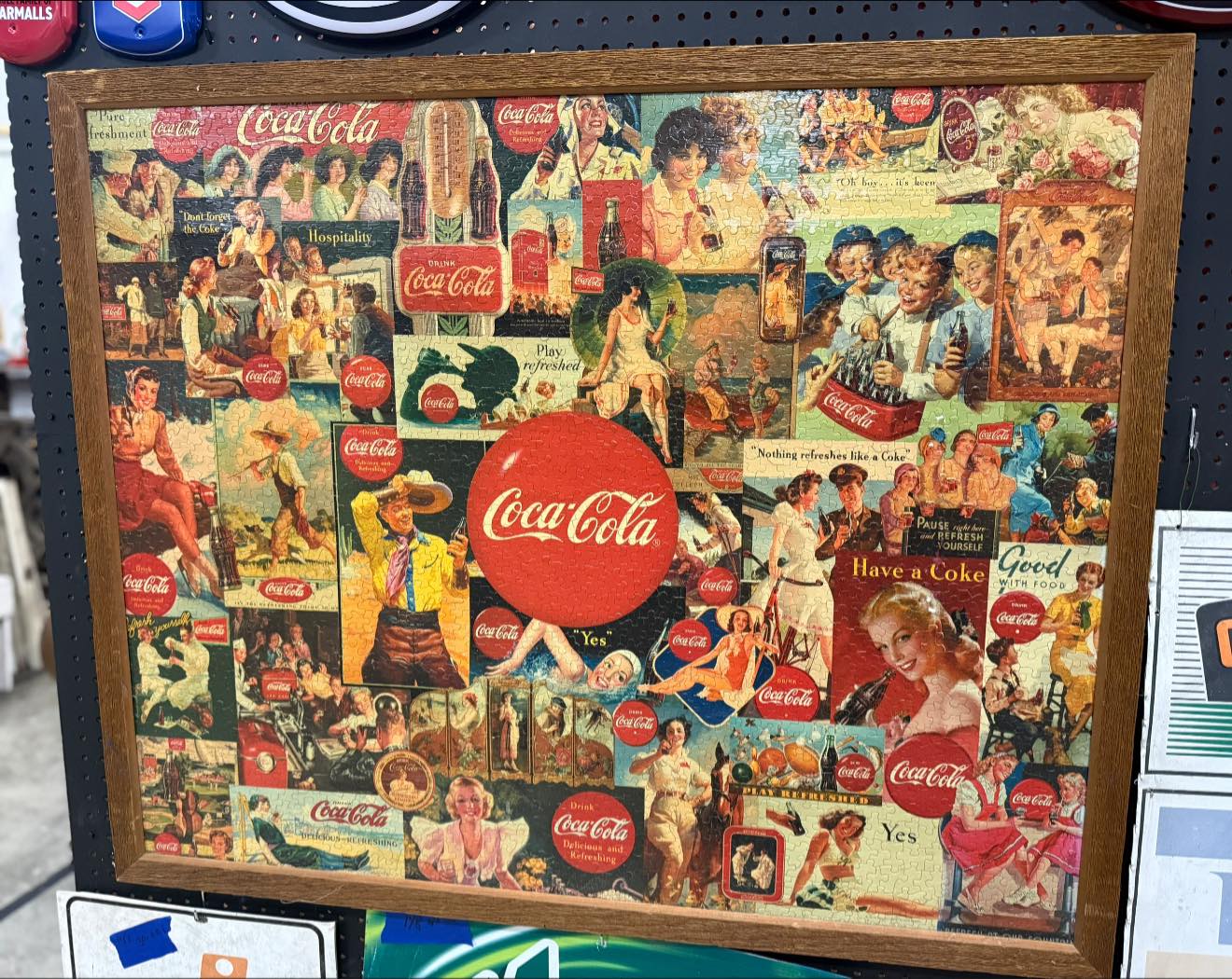 Large Framed Coca Cola Puzzle $150 (Vendor 148)