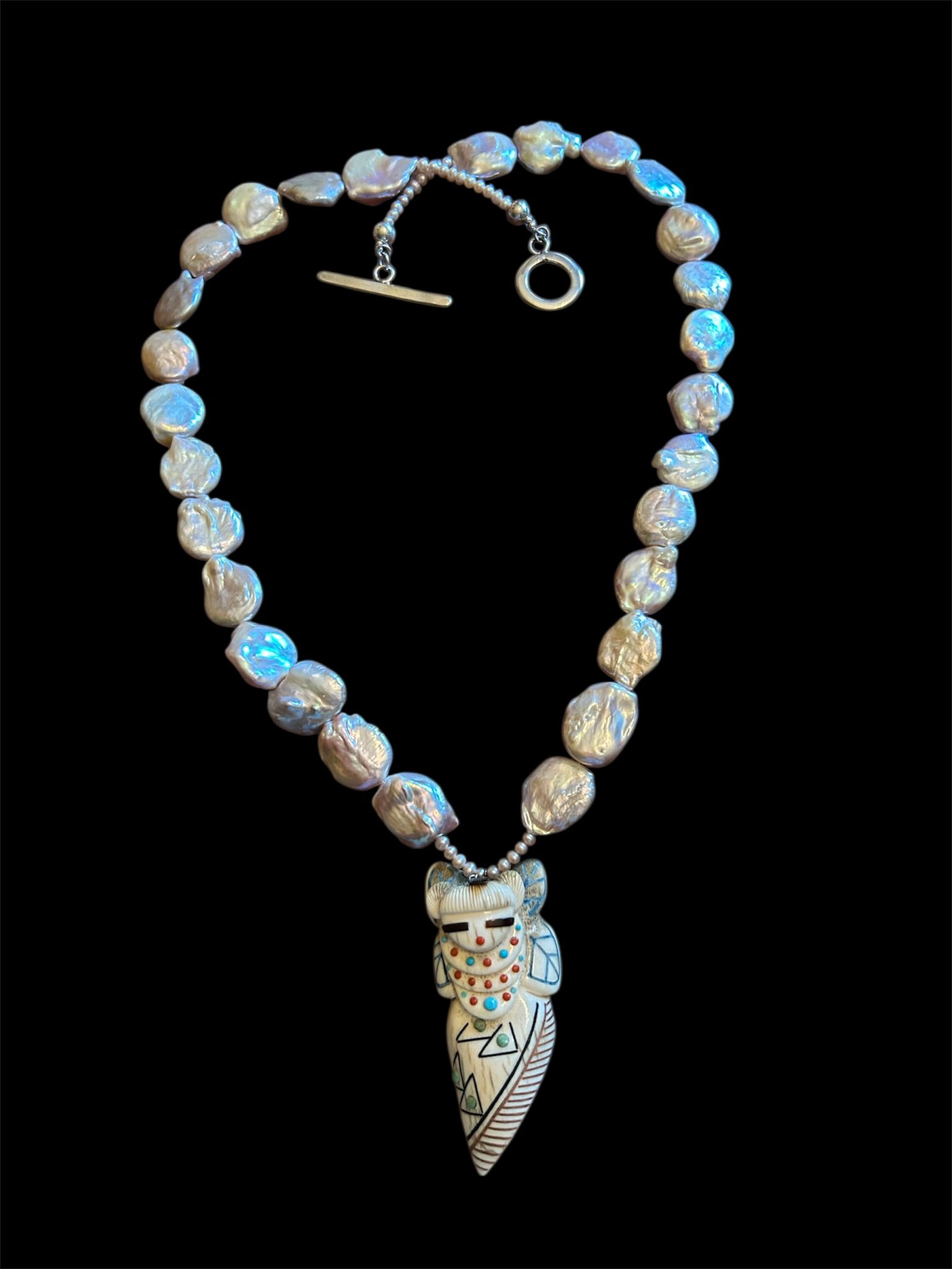 Zuni Raymond Tsalate's Butterfly Maiden fetish necklace