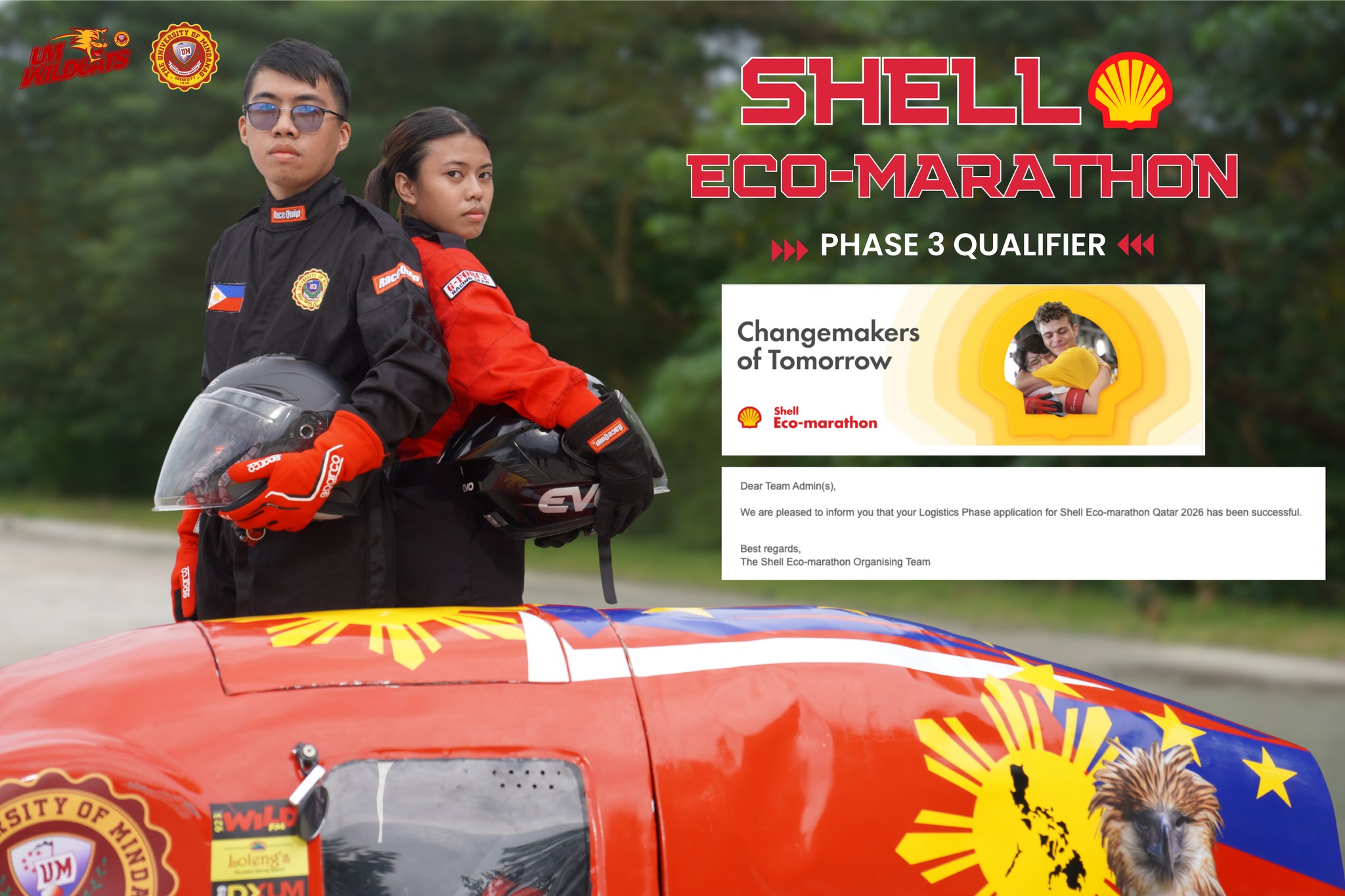 𝐏𝐡𝐚𝐬𝐞 𝟑 𝐐𝐮𝐚𝐥𝐢𝐟𝐢𝐞𝐫! 🏎️🏁 The UMindanao Wildcats, the 𝐎𝐟𝐟𝐢𝐜𝐢𝐚𝐥 𝐒𝐡𝐞𝐥𝐥 𝐄𝐜𝐨 ...