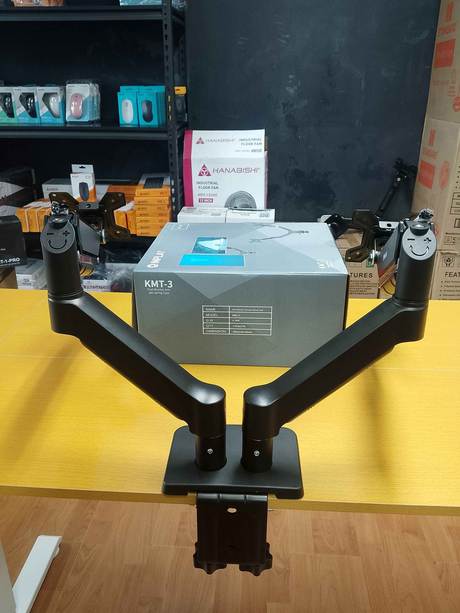 Inplay KMT-3 Black Dual Arm Gas Spring Monitor Mount - Monitors ...