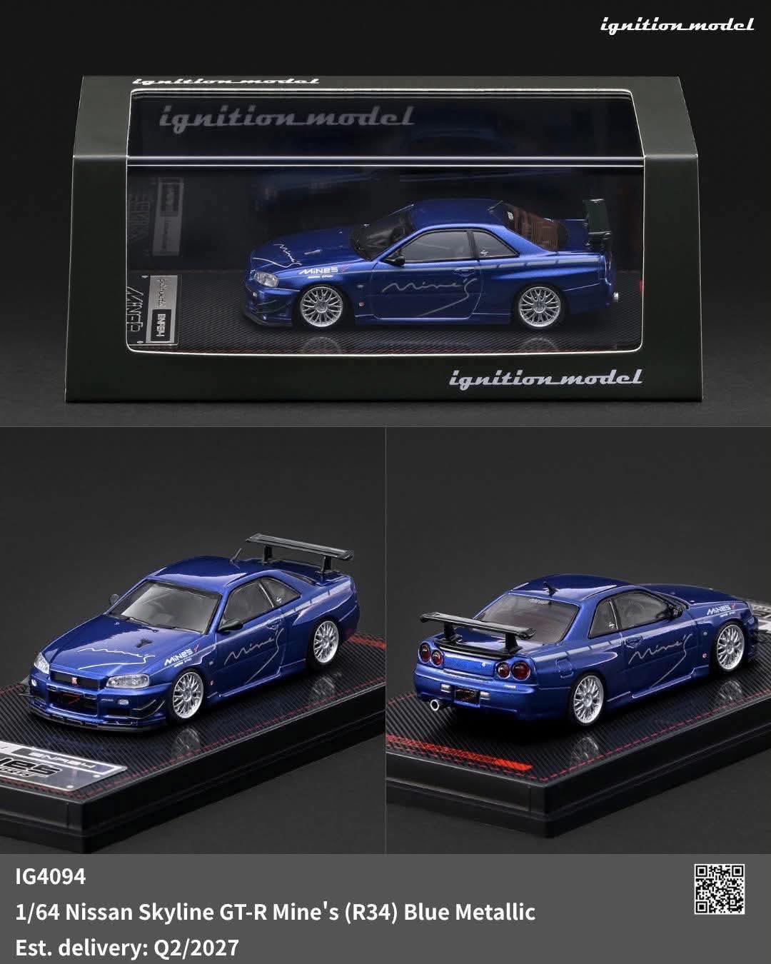 Pre-order Ignition Model 1:64 Nissan Skyline GT-R Mine's (R34) in