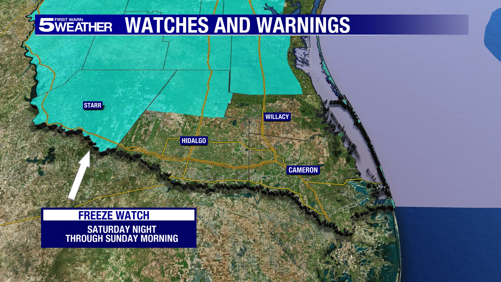 Freeze watch issued for Starr and northern Hidalgo counties