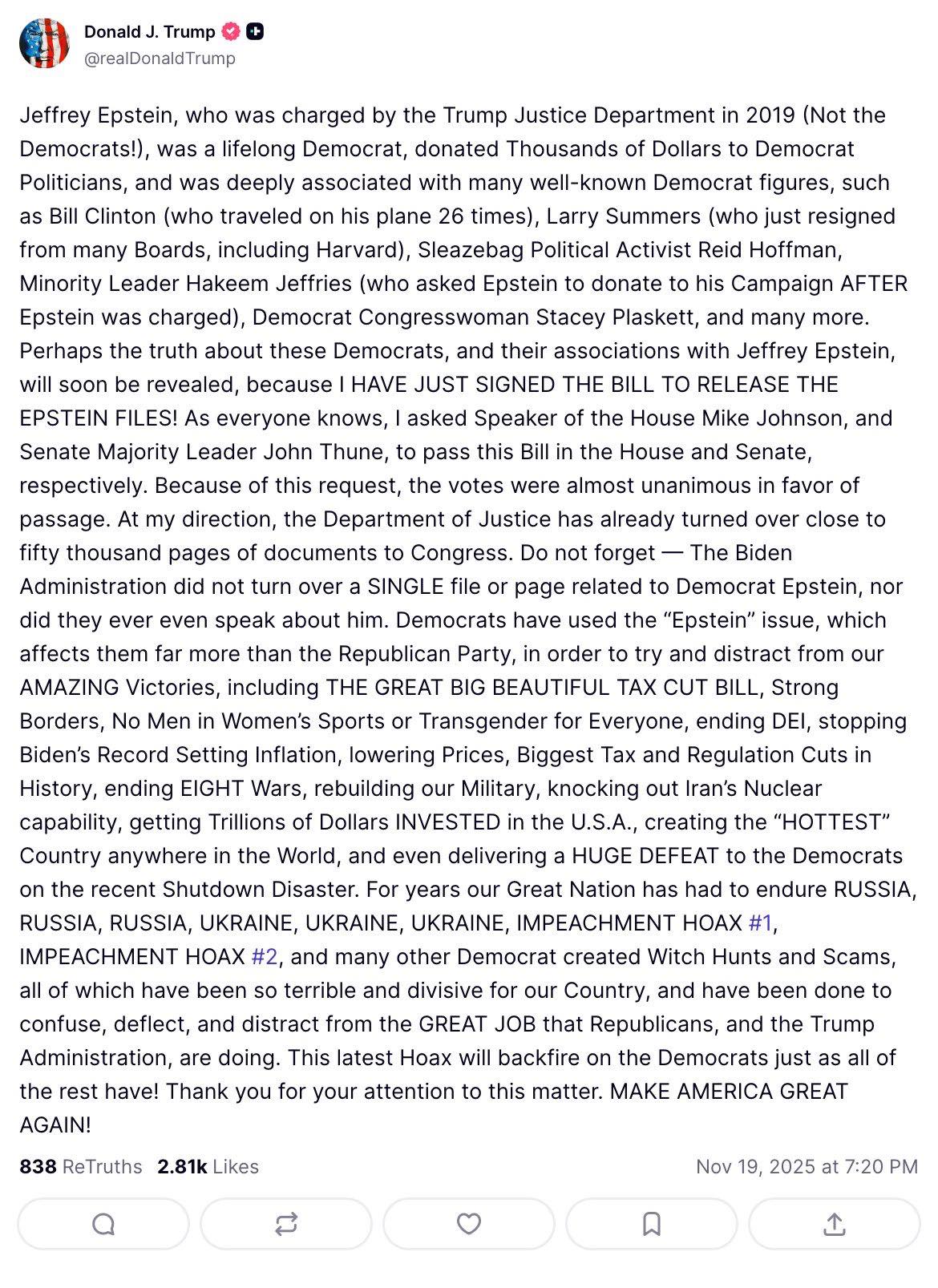 Mercado - 🚨 Trump Signs Epstein Bill , Then Goes Completely Off the ...