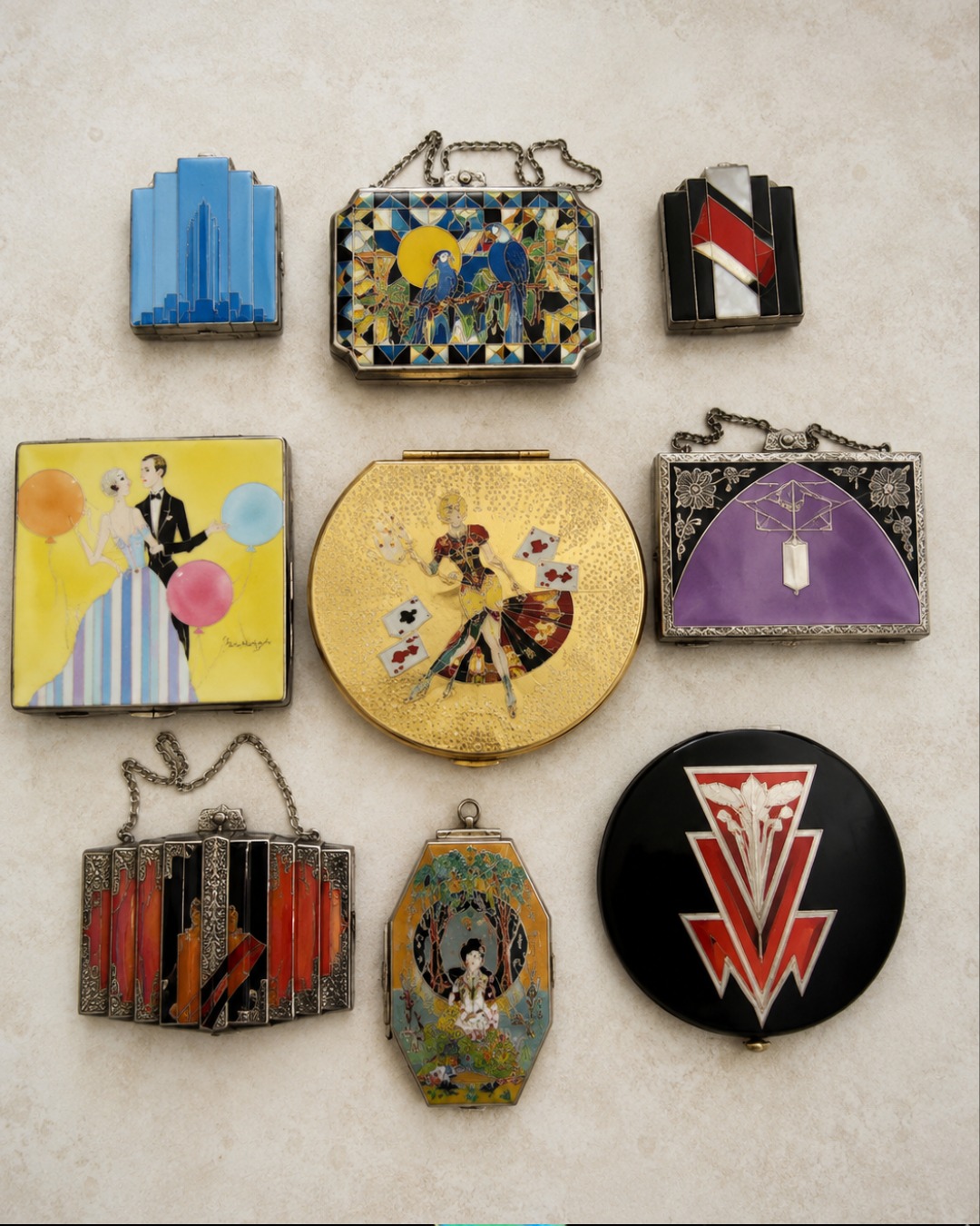 Art Deco vanity compacts from the 1930s