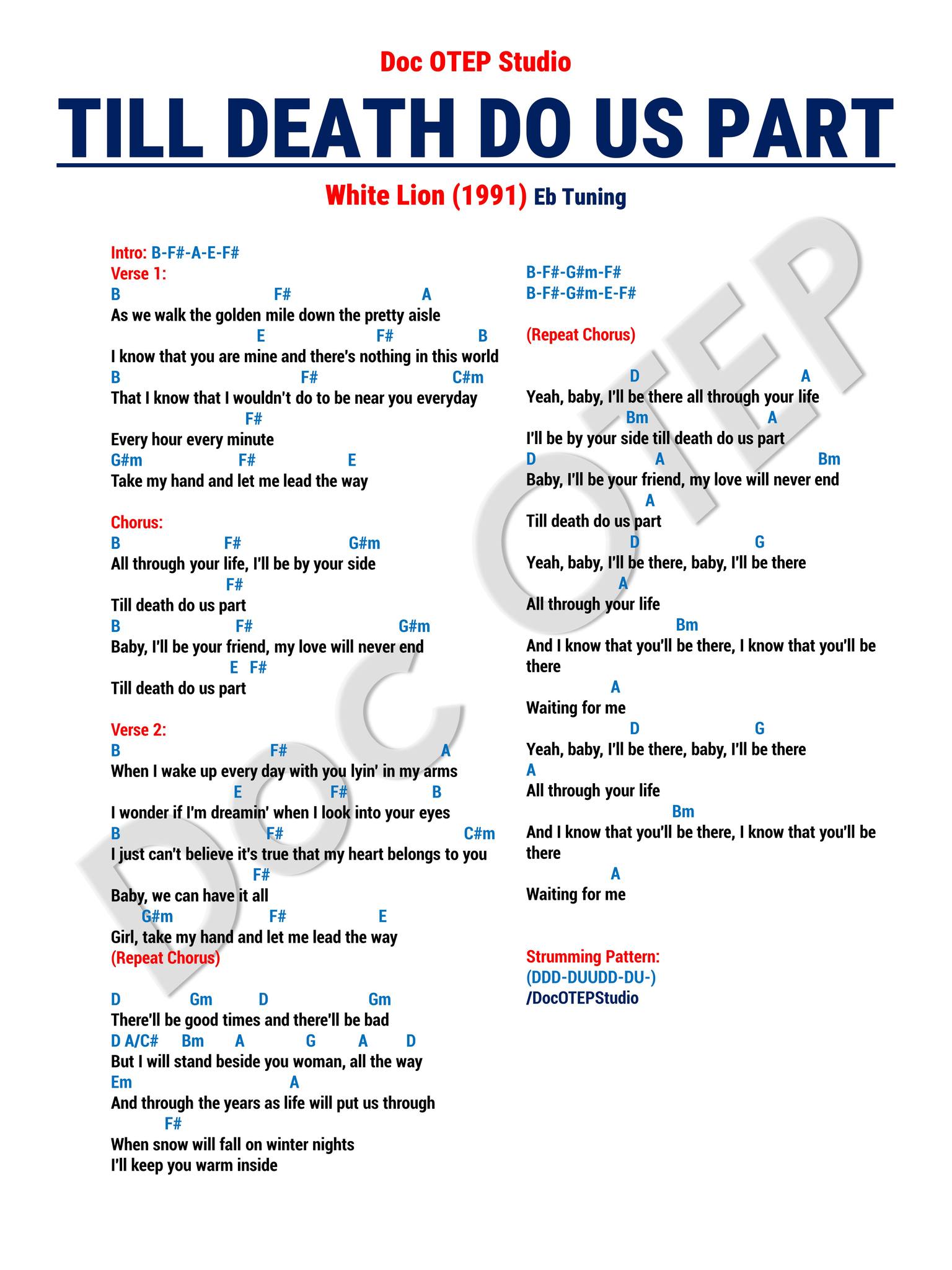 Doc OTEP Studio - Till Death Do Us Part - White Lion... | Facebook