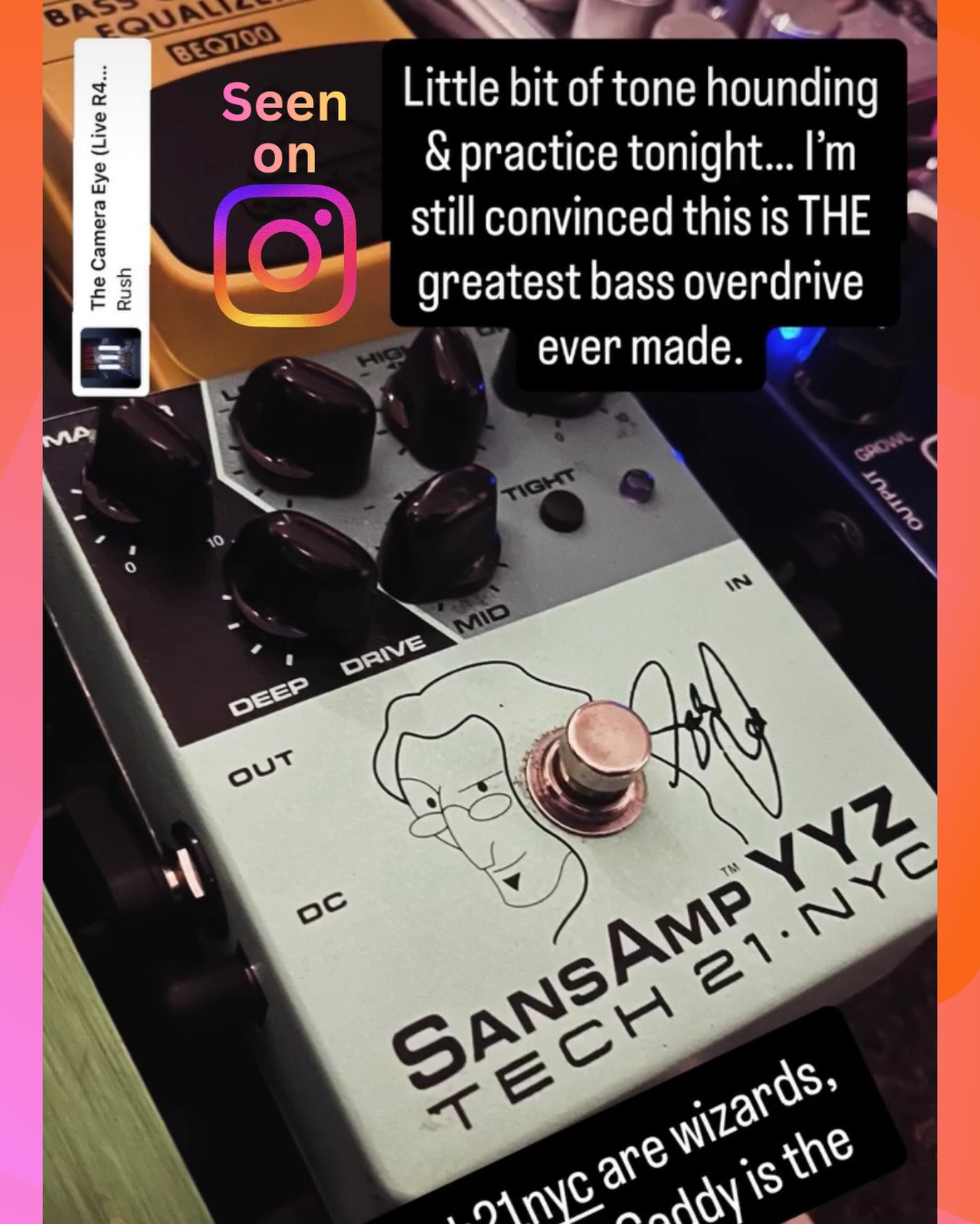 Geddy Lee YYZ Shape-Shifter Signature SansAmp bass overdrive review