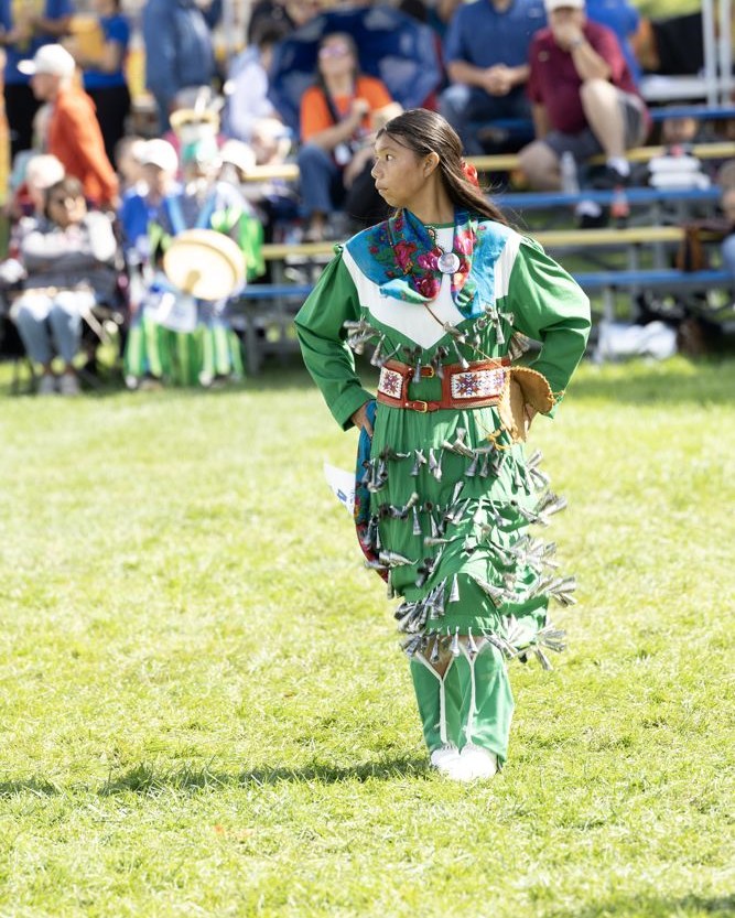 7 DAYS UNTIL POWWOW! 🔔 Today we're highlighting the meaningful and beautiful Jingle Dress Dance. The Jingle Dress Dance began from a holy man's vision while he was caring for a sick