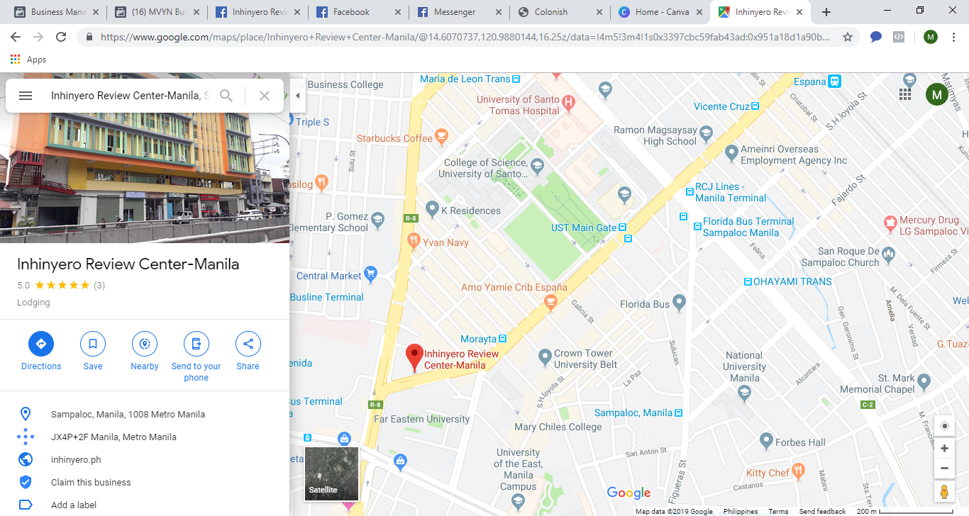 Updated Map of IRC Manila 💯💯💯 - Inhinyero Review Center