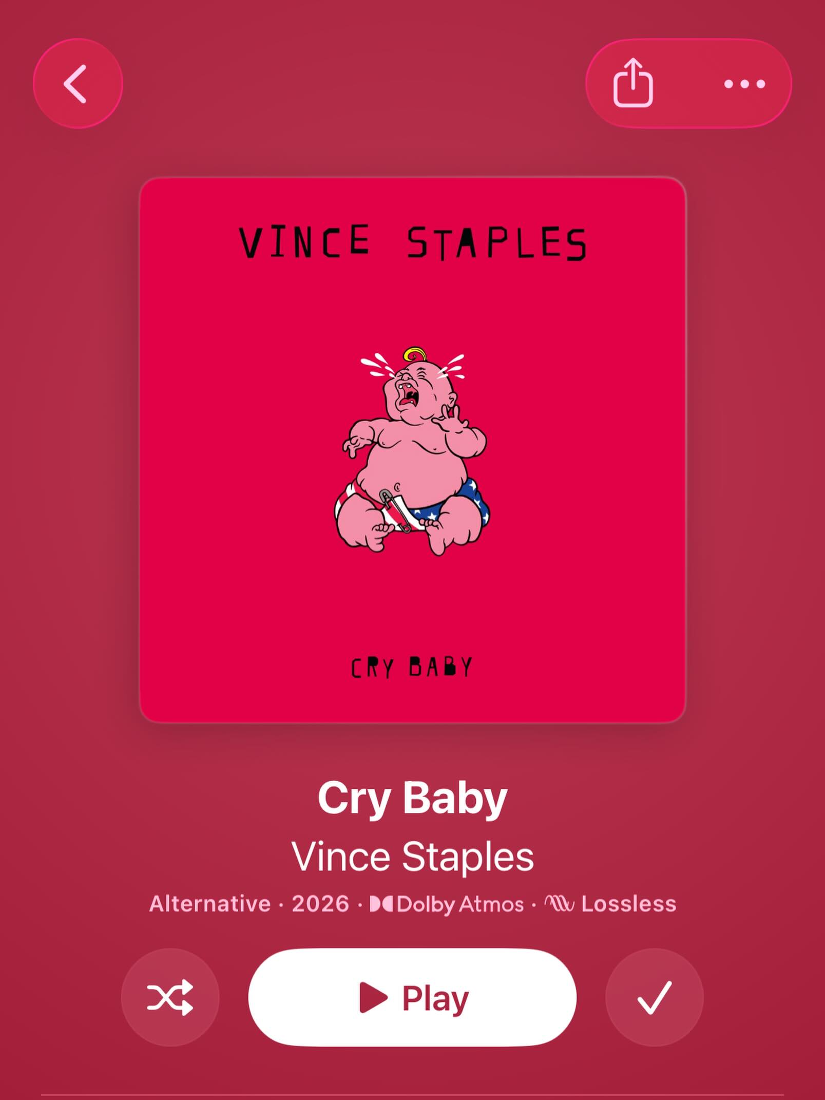 Cry Baby by Vince Staples is out now