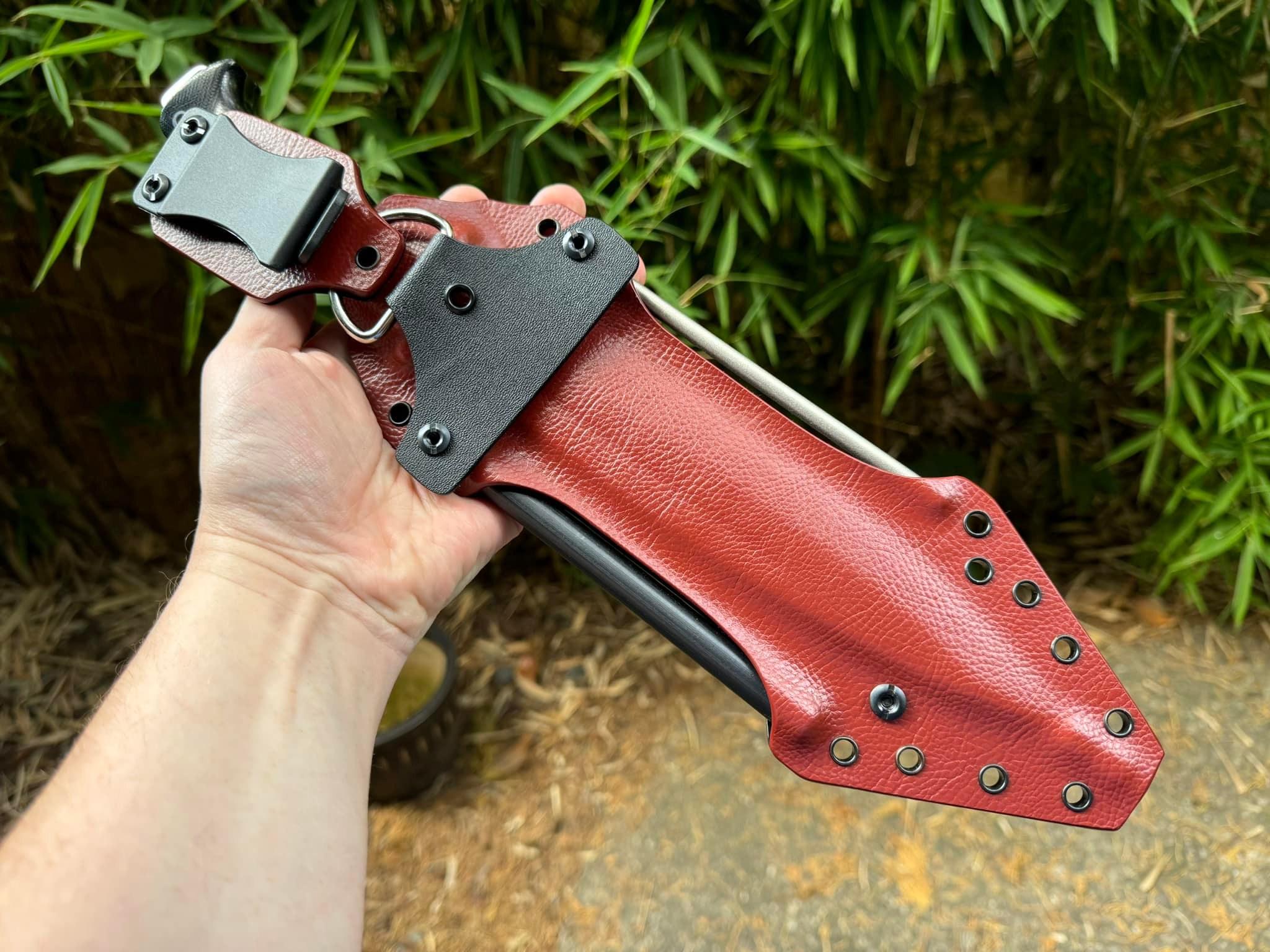 This pig sticker is ready for a sheath