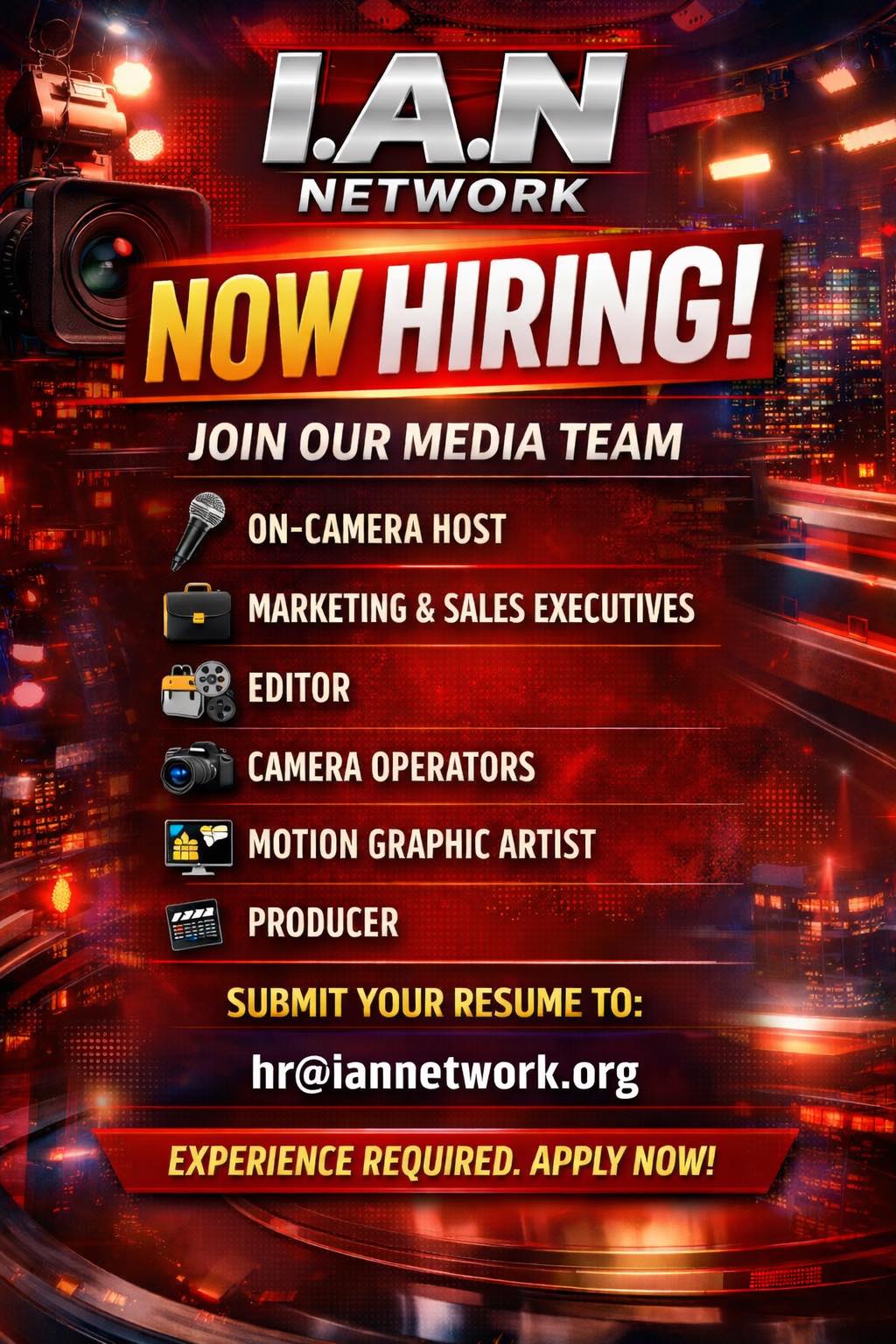 Ian - NOW HIRING – I.A.N NETWORK The I.A.N Network is expanding and ...