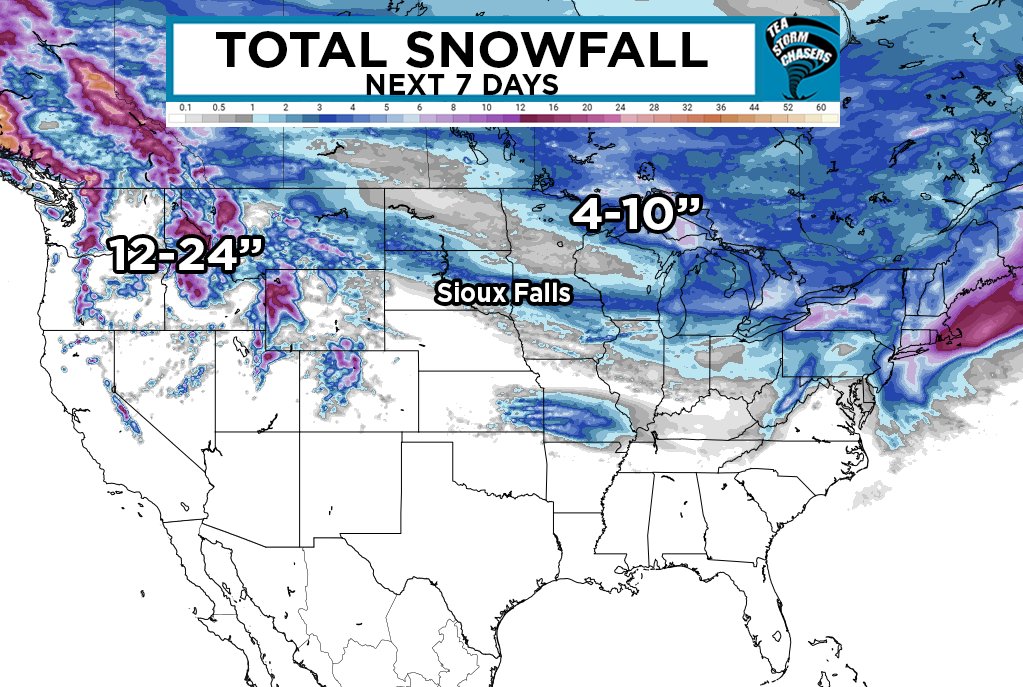 Tea - Here is a look at the Total Snowfall map projection for the next ...