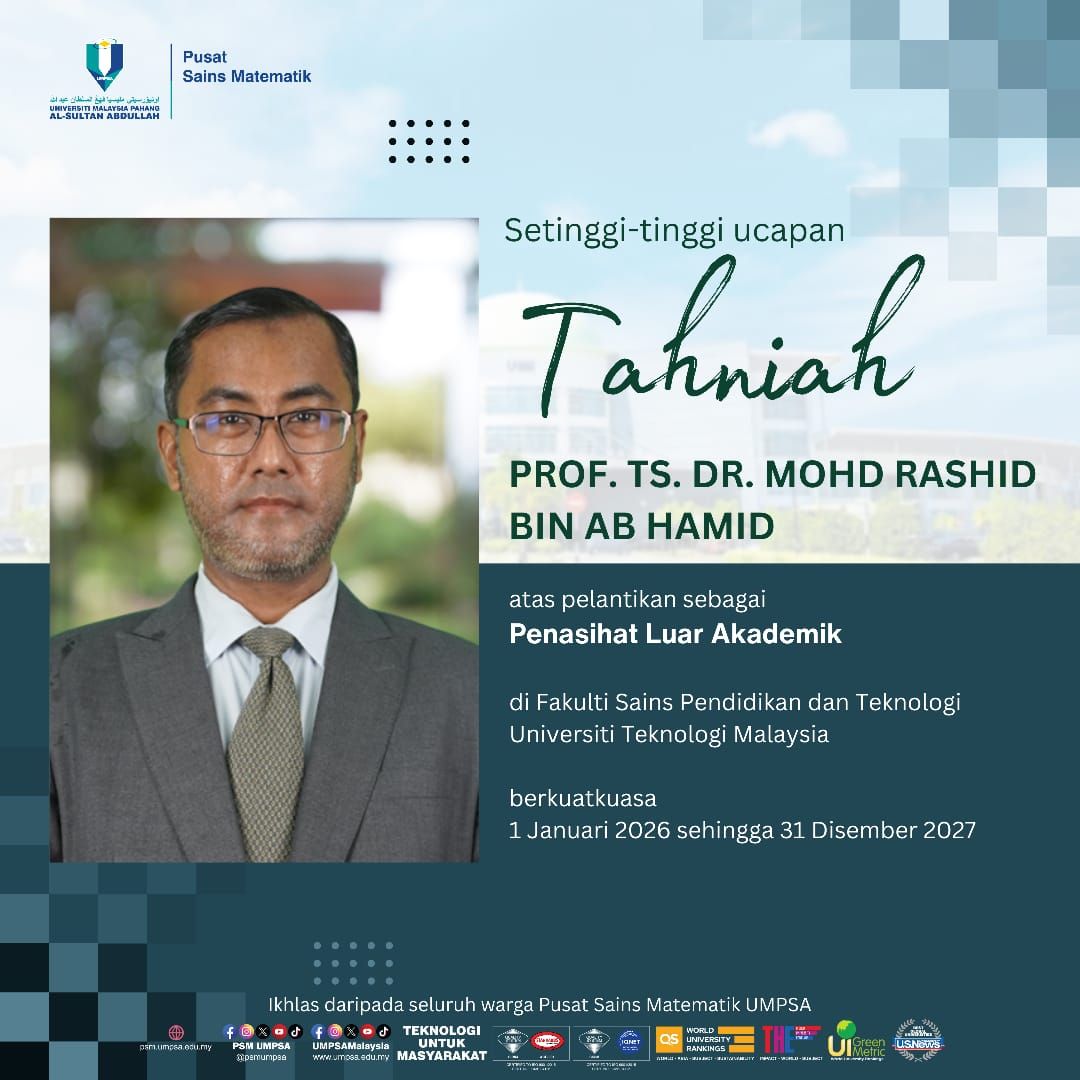 Pusat - Heartiest congratulations to Prof. Ts. Dr. Mohd Rashid on his ...