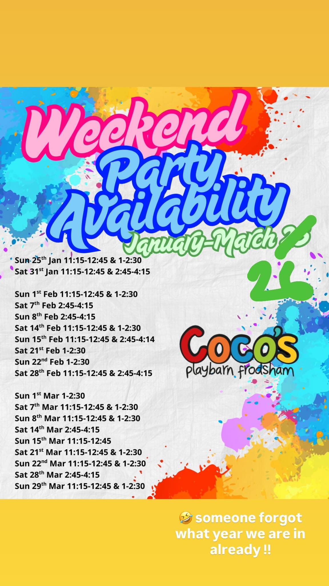 CoCo's Playbarn - 🥳 Weekend Party Availability 2026 🥳 🤣🫠... | Facebook