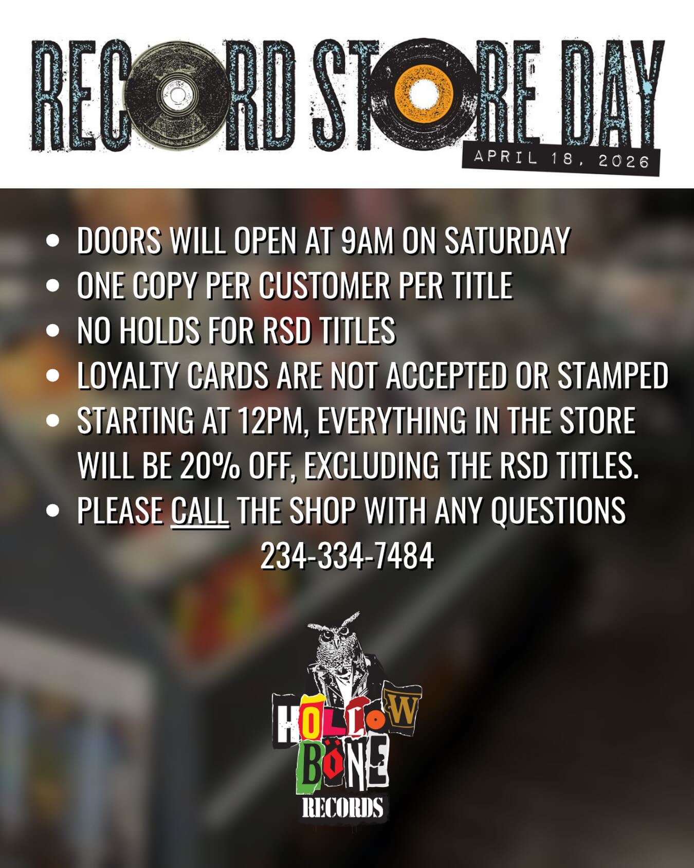 Record Store Day 2026 is two weeks away!! . . #rsd26 #rsd