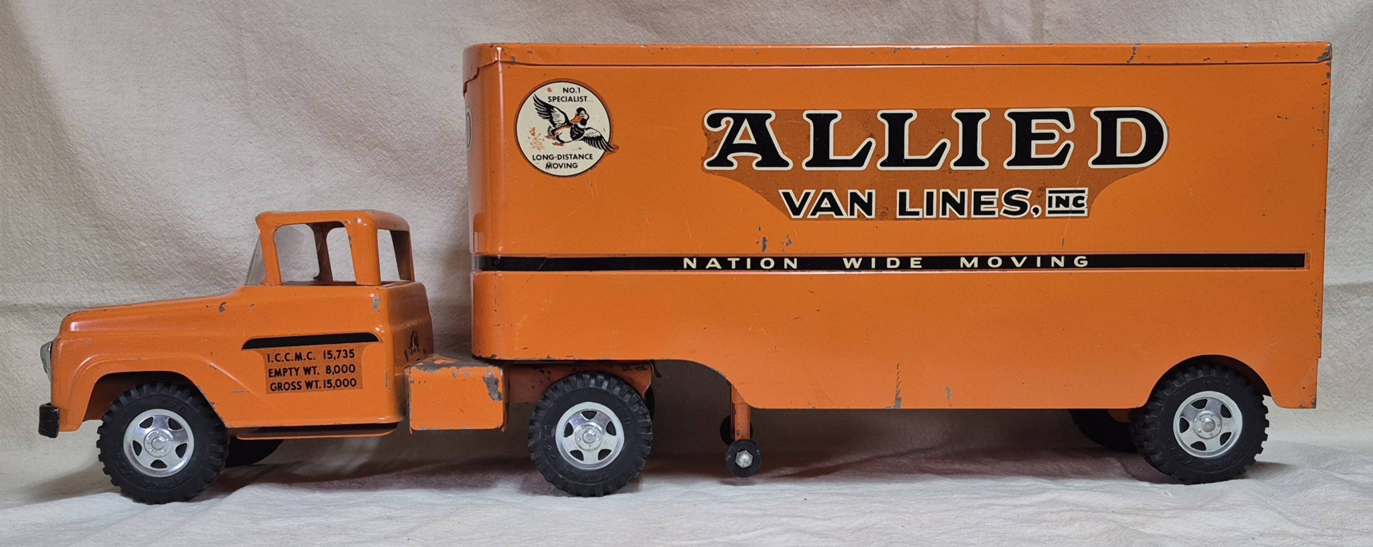 1959 Tonka Allied Van Lines tractor trailer pressed steel truck 