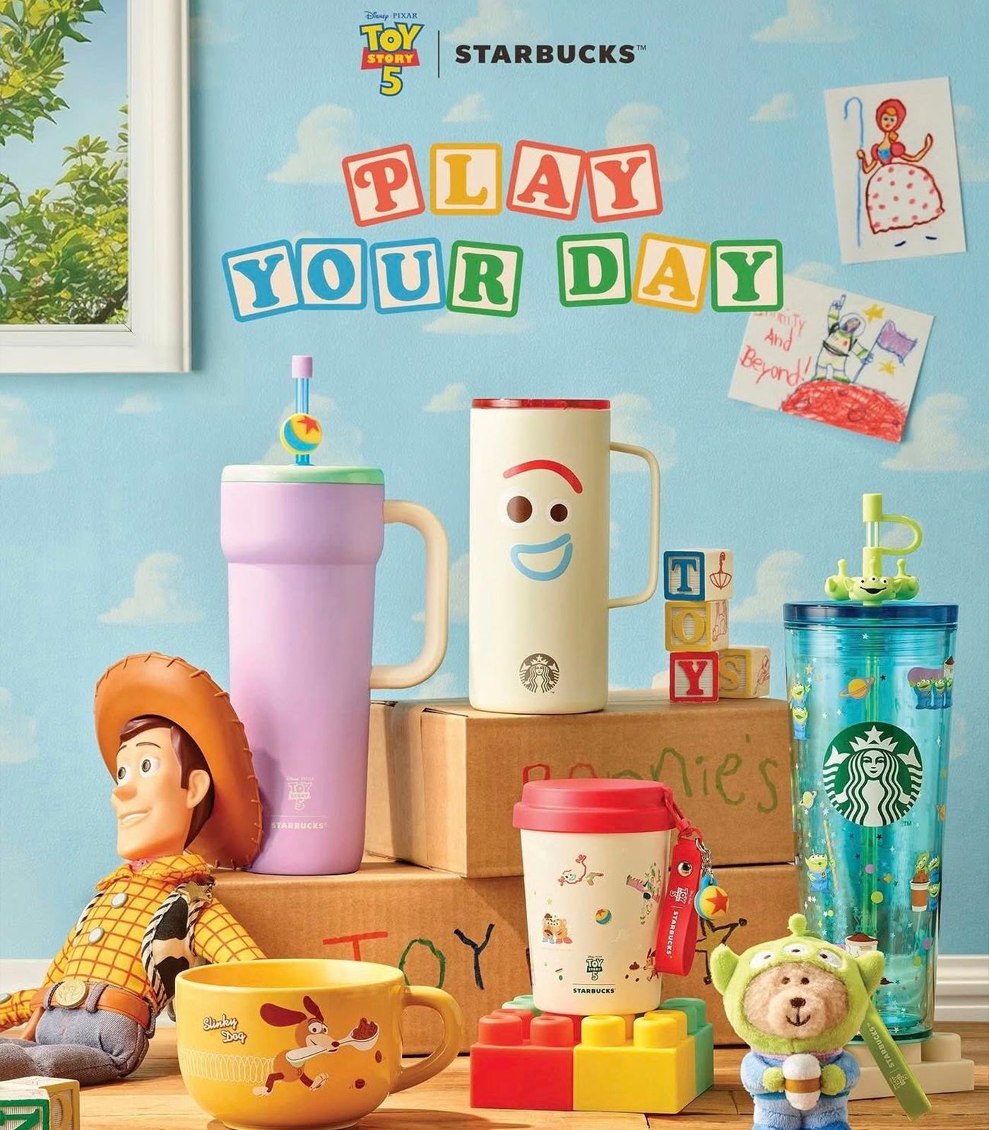 Toy story5 × Starbucks 4点セット Starbucks has unveiled a collab with Toy Story 5 which includes
