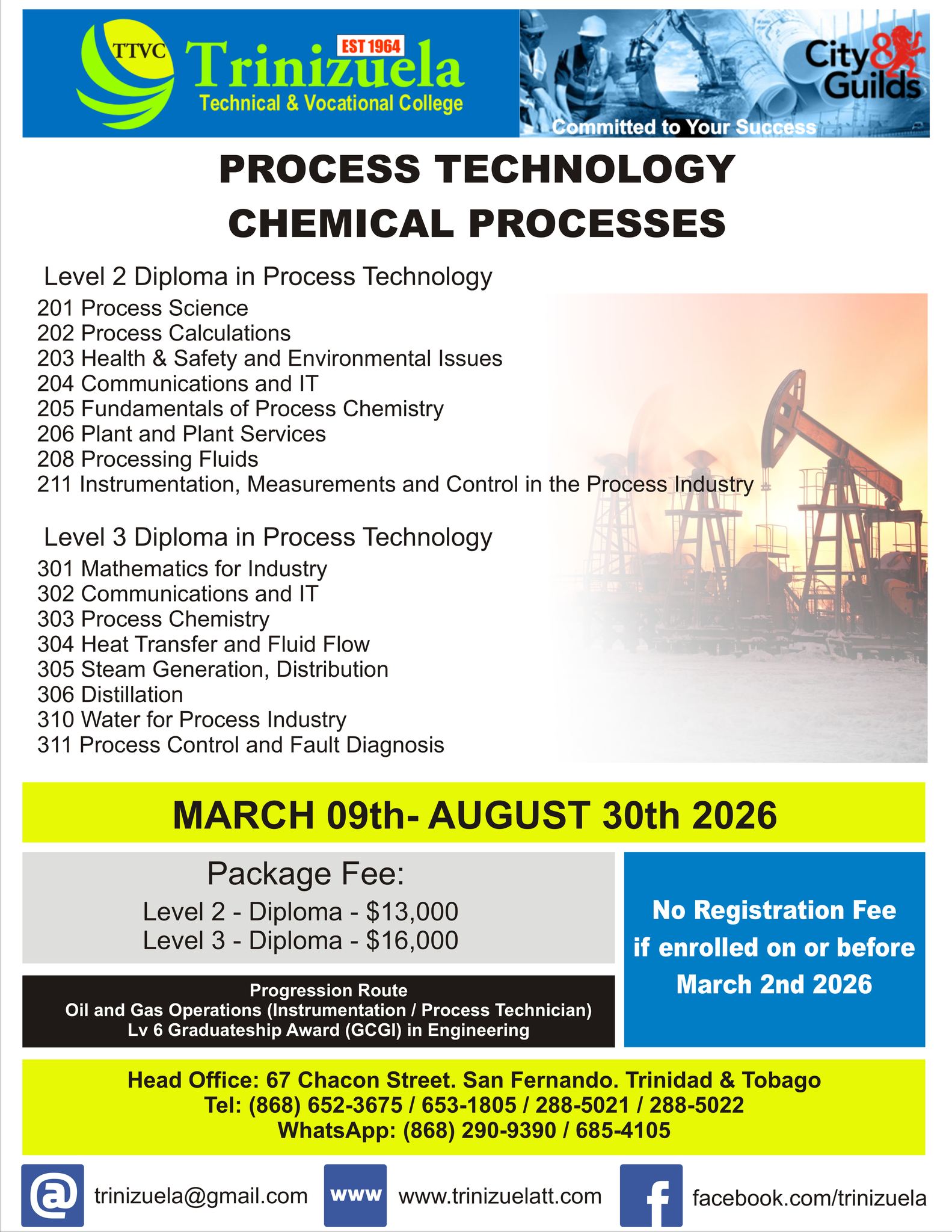 Register now for our Level 2 and Level 3 Diplomas in Process 