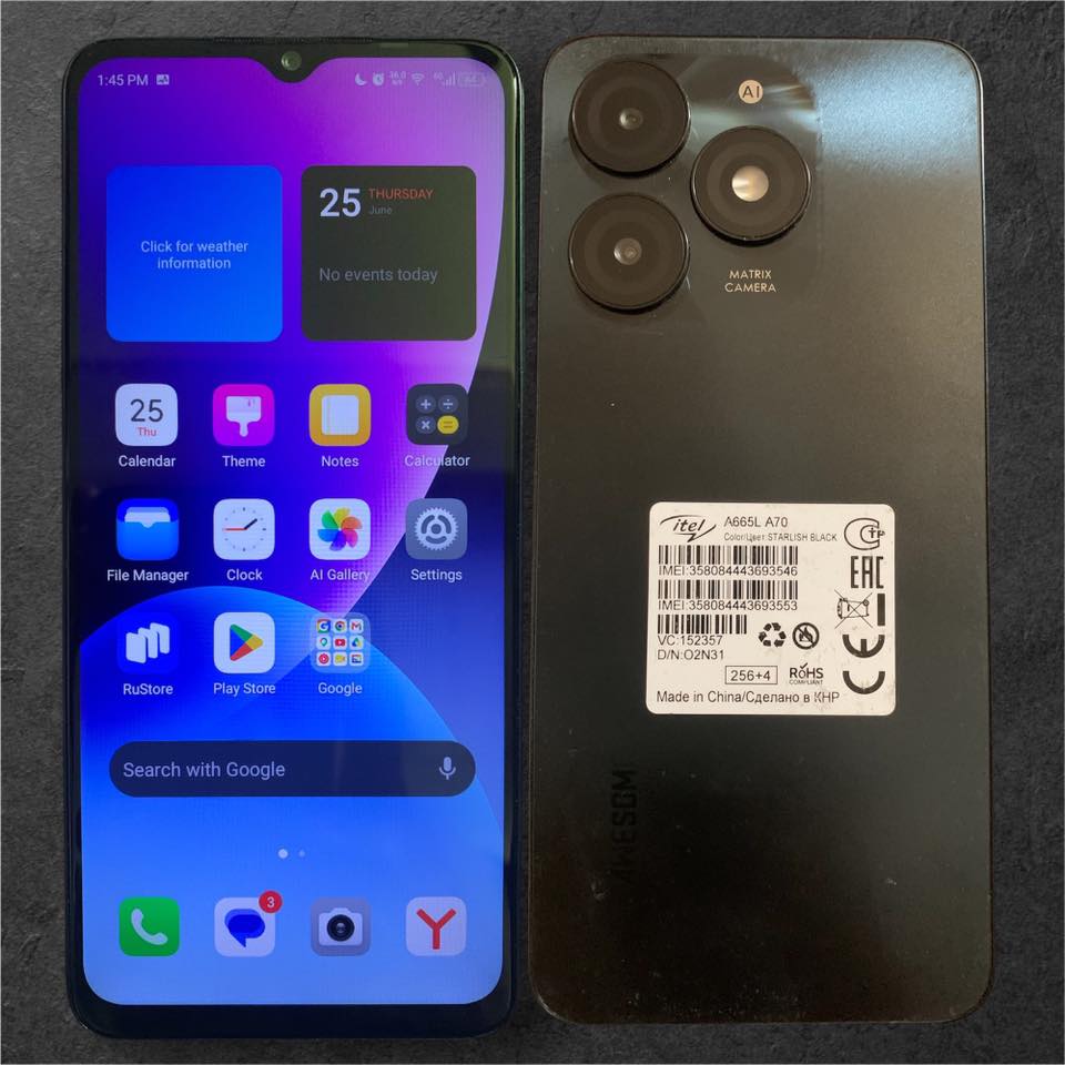 itel A70 256gb 4+8gb 12ram no faulty at all for sale $100 given