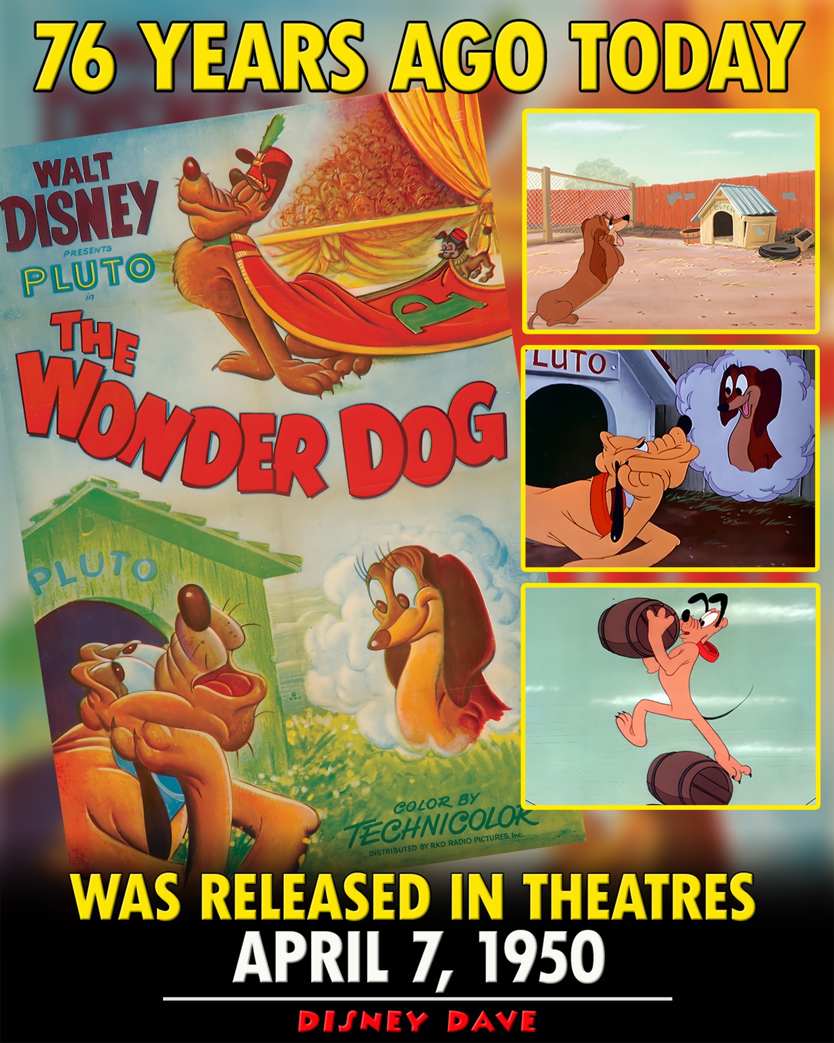 Happy 76th Anniversary Wonder Dog ?? On this day in 1950, Disney 