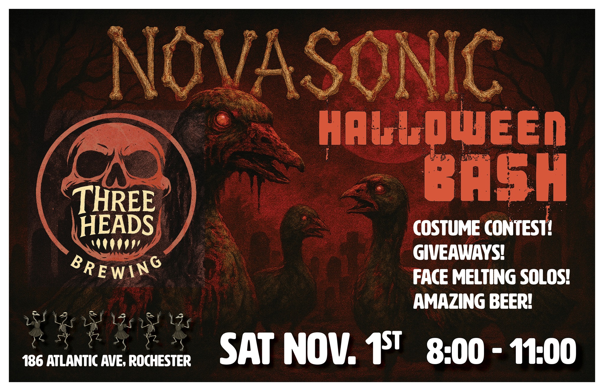 HALLOWEEN BASH WITH NOVASONIC @ 3HEADS!