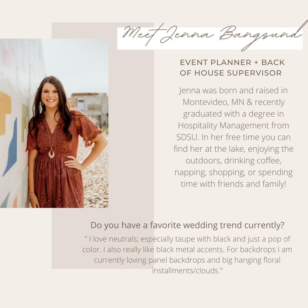 Jane Rae Events - Meet Jenna Bangsund, Event Planner