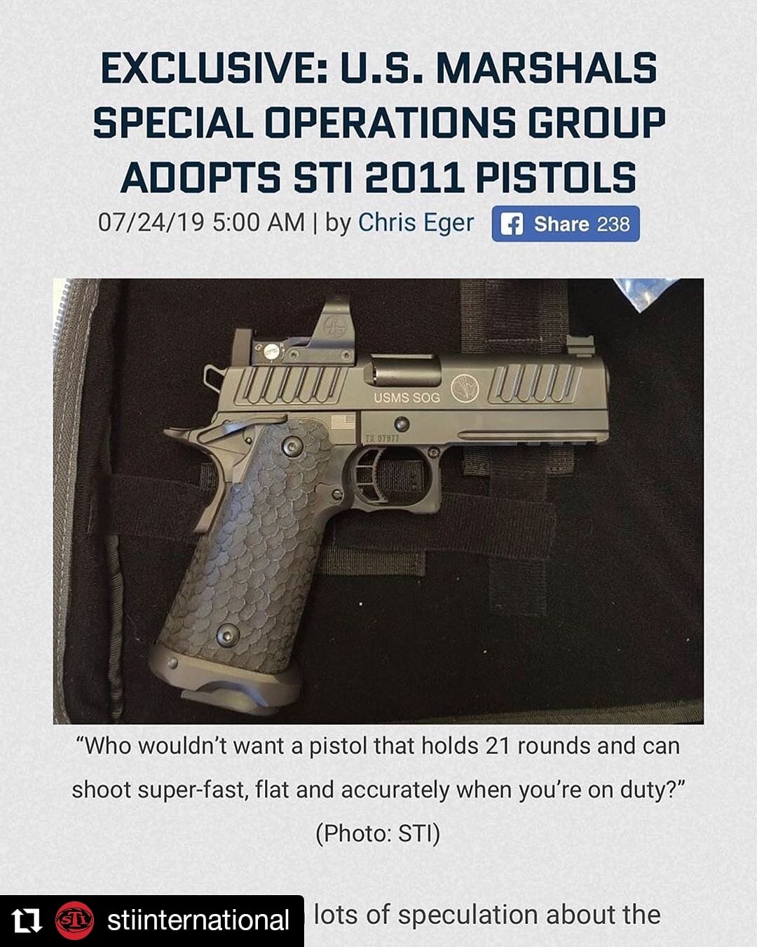 Estrada Armory, LLC - Repost @stiinternational • • • • • • We are proud ...