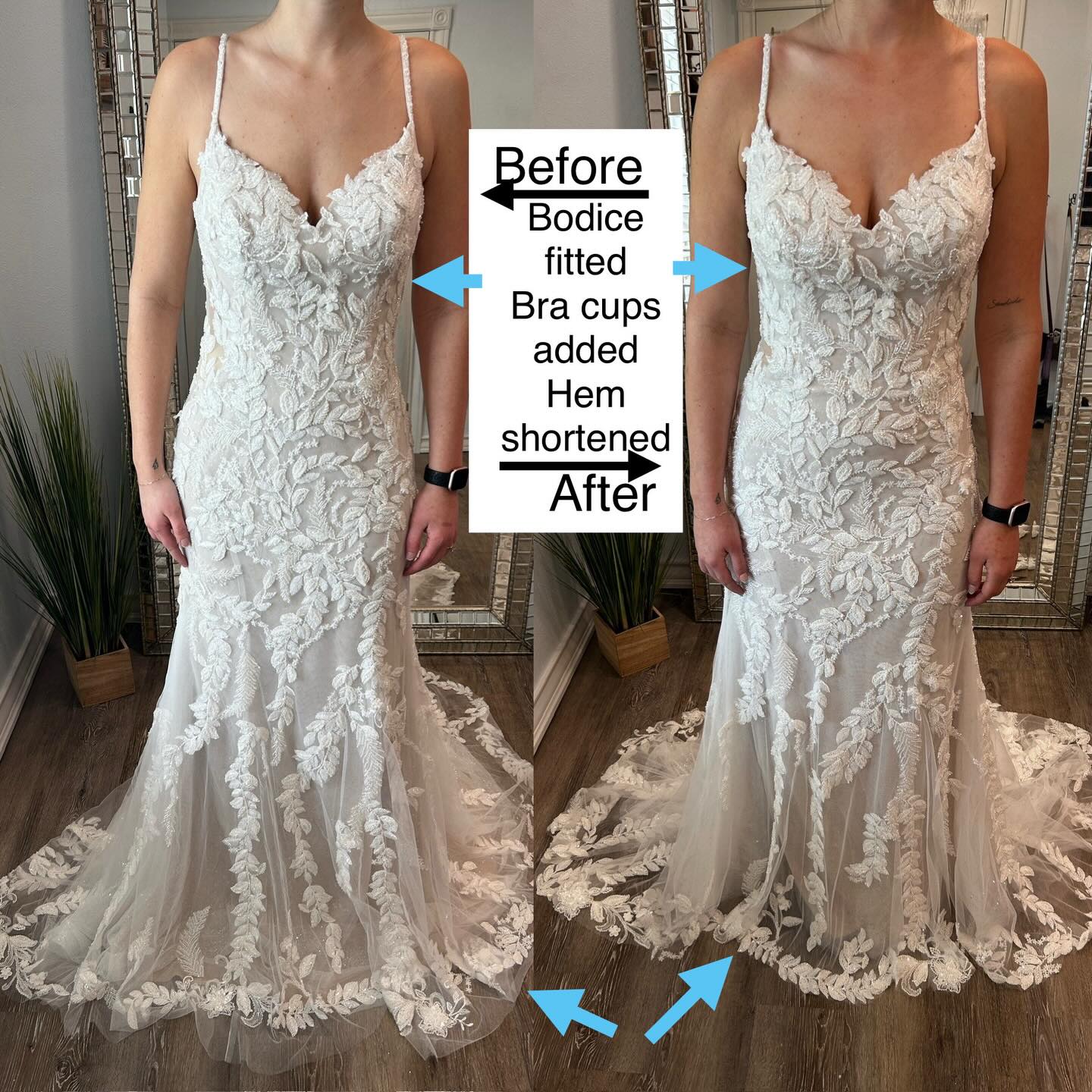 adding beading to wedding dress before and after This gown is beautiful! What you can't tell from looking at it, is that it is very heavy due the on all the lace appliqué. A benefit to the weight MasterSku:719W5 Sexy Black Maxi - Size:Pre-order M Sheer Back
