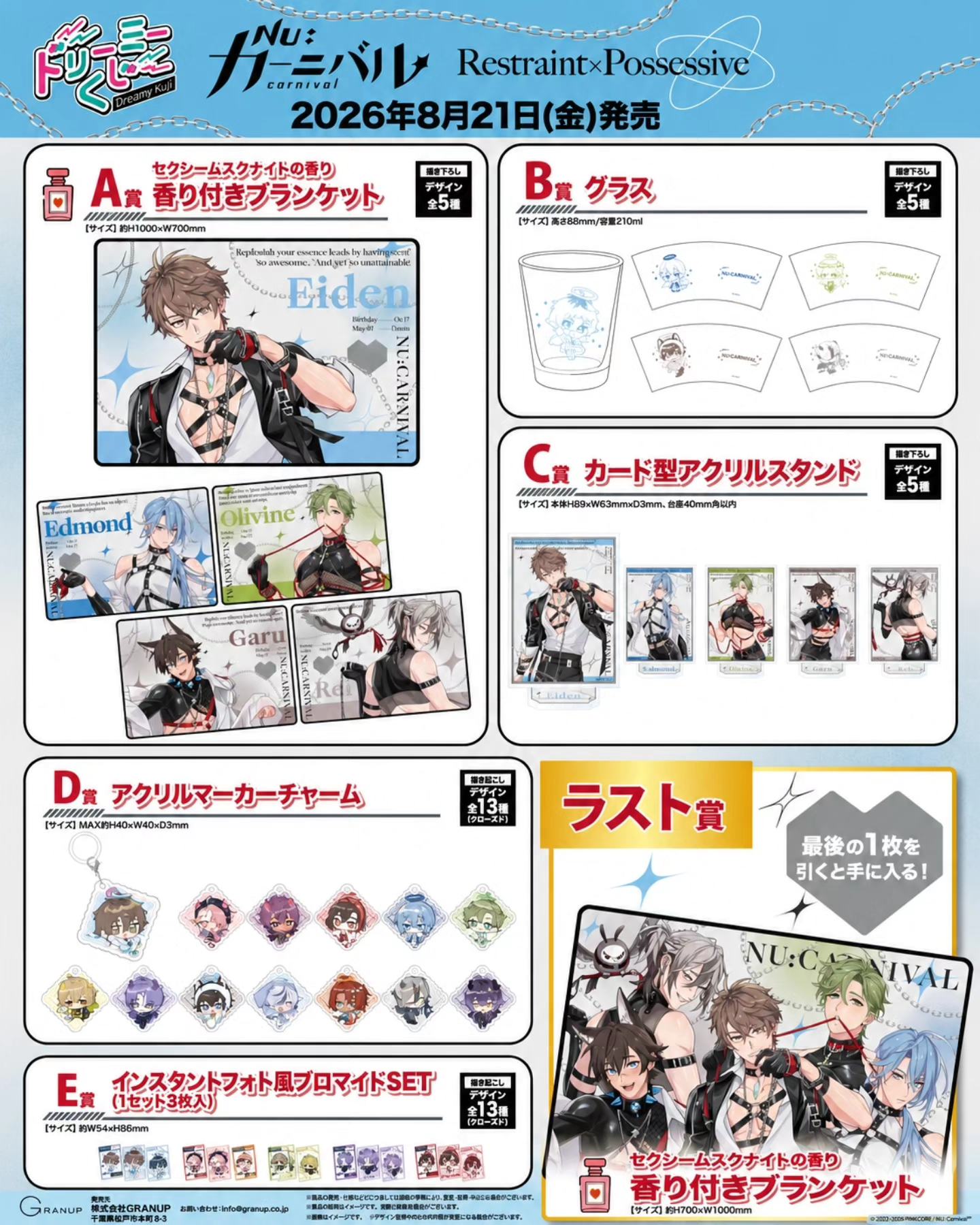 NU カーニバル ドリーミーくじA賞　エドモンド　香り付きブランケット NU カーニバル A賞 ドリーミーくじ 香り付きブランケット エドモンド