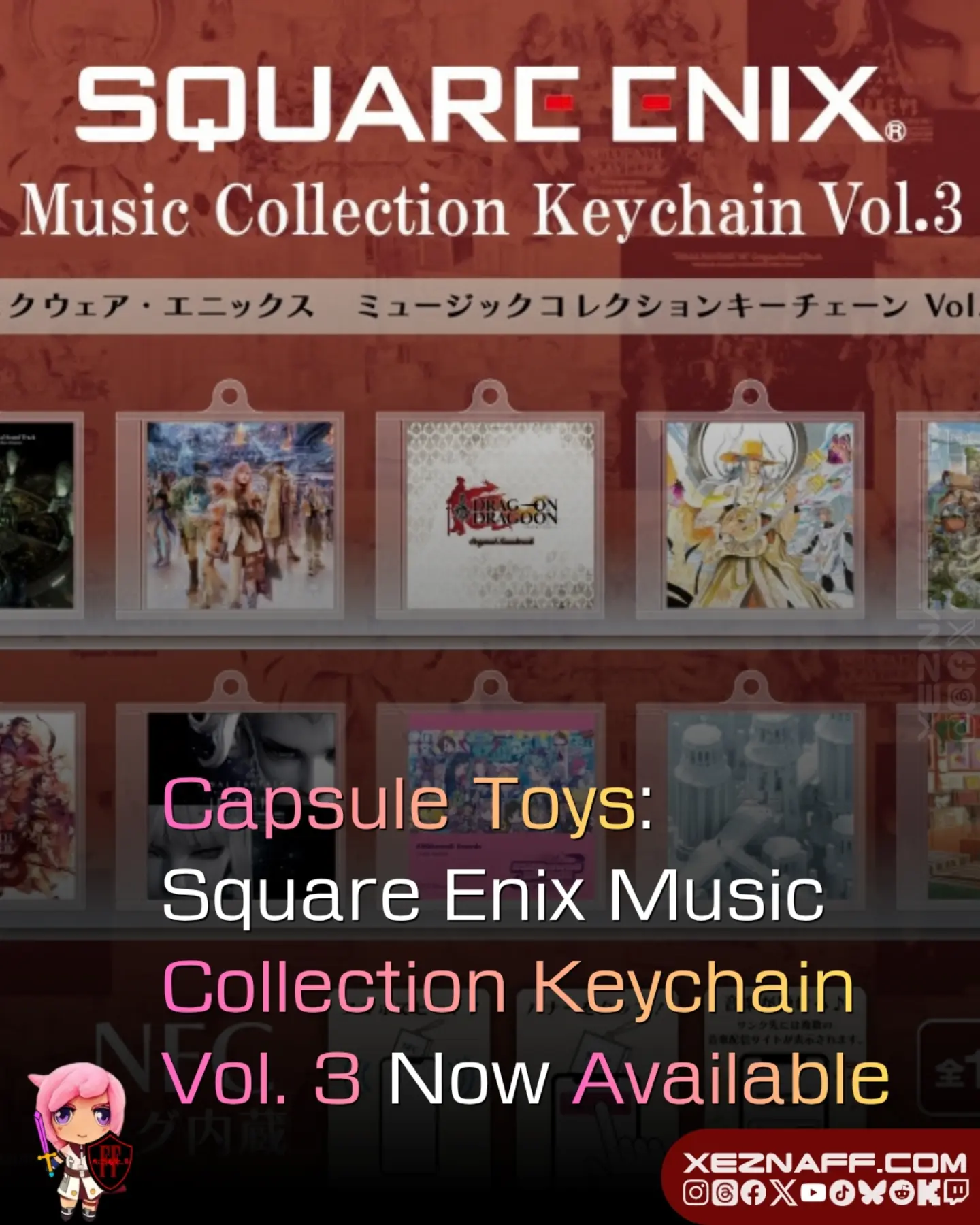 Square Enix Music Collection Keychain Vol. 3 now available