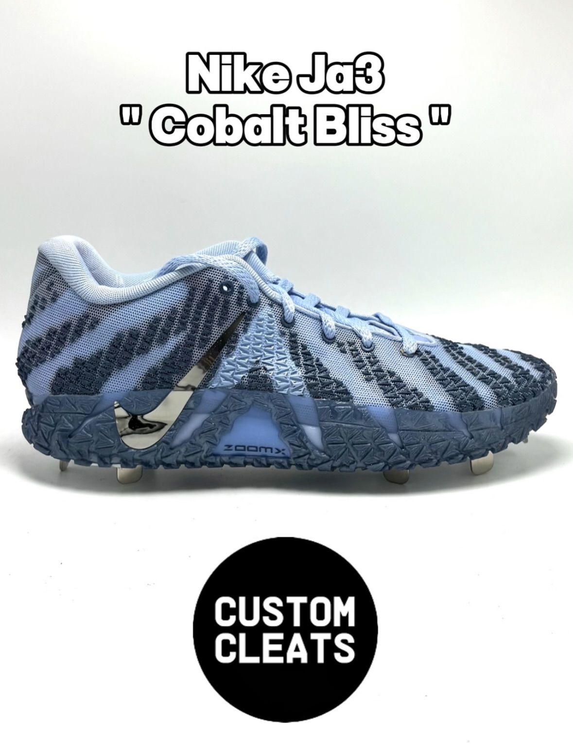 Cobalt Bliss don't miss. 🥶 The Nike Ja 3 Custom Cleats are SICK