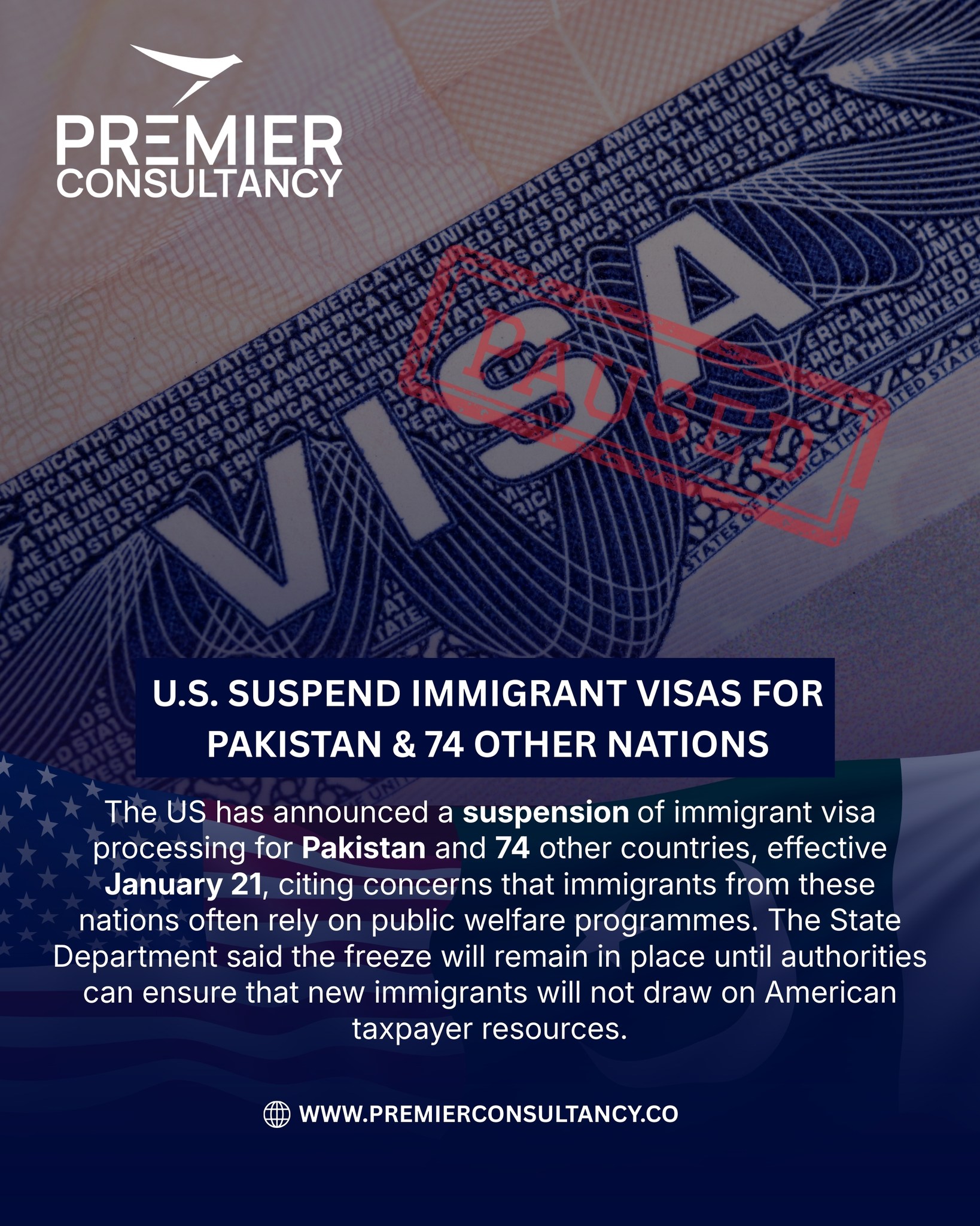 Premier - U.S. Suspends Immigrant Visas for Pakistan & 74 Other Nations ...