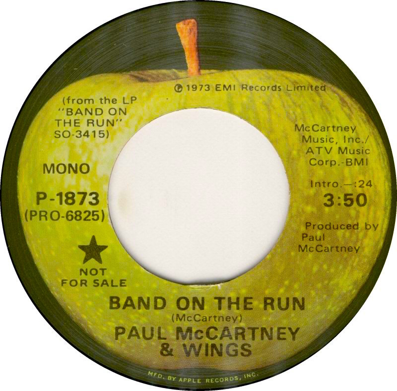 Paul McCartney's Band on the Run single released in 1974