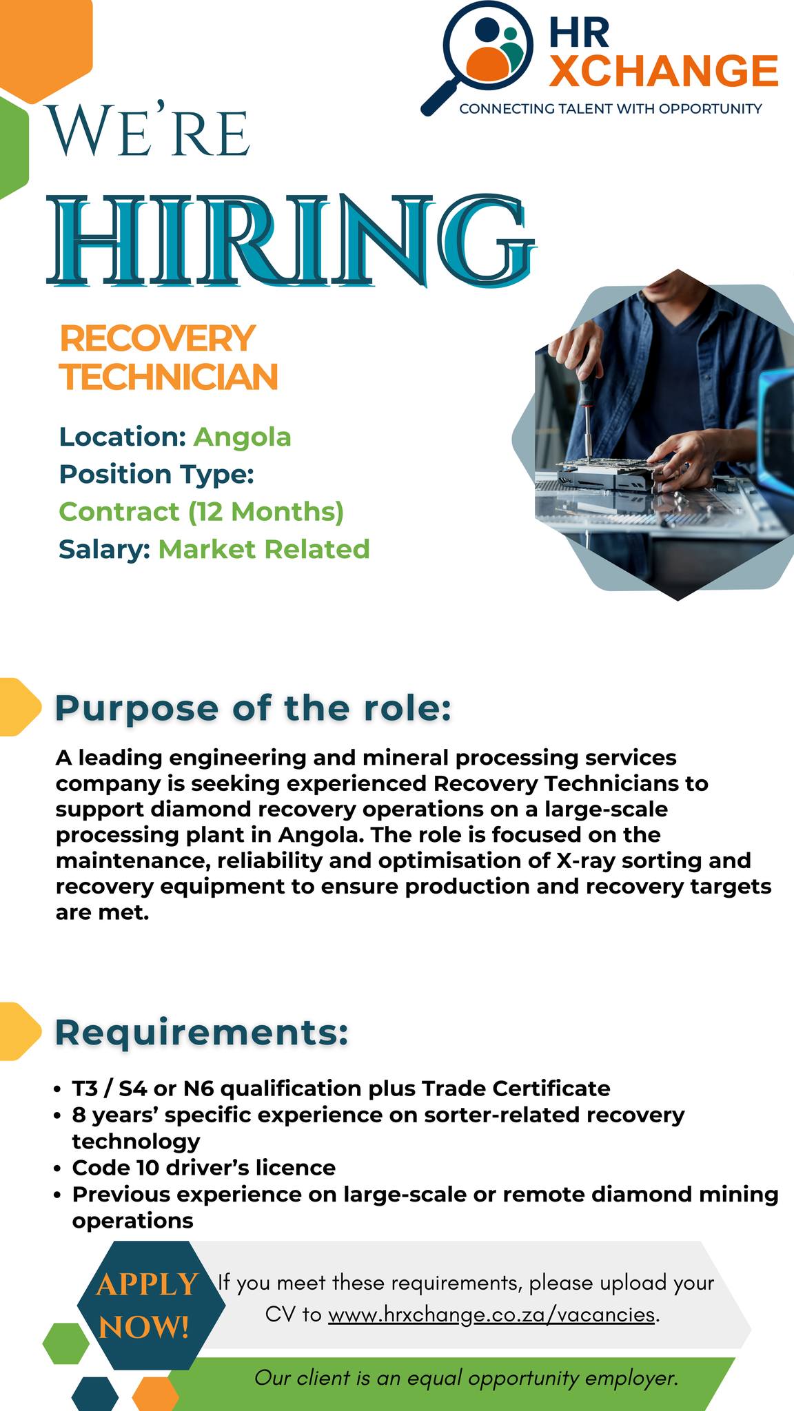 HR - 𝐑𝐞𝐜𝐨𝐯𝐞𝐫𝐲 𝐓𝐞𝐜𝐡𝐧𝐢𝐜𝐢𝐚𝐧 𝐀𝐧𝐠𝐨𝐥𝐚 𝟏 𝐘𝐞𝐚𝐫 𝐂𝐨𝐧𝐭𝐫𝐚𝐜𝐭 𝐒𝐚𝐥𝐚𝐫𝐲: 𝐌𝐚𝐫𝐤𝐞𝐭-𝐫𝐞𝐥𝐚𝐭𝐞𝐝 ...