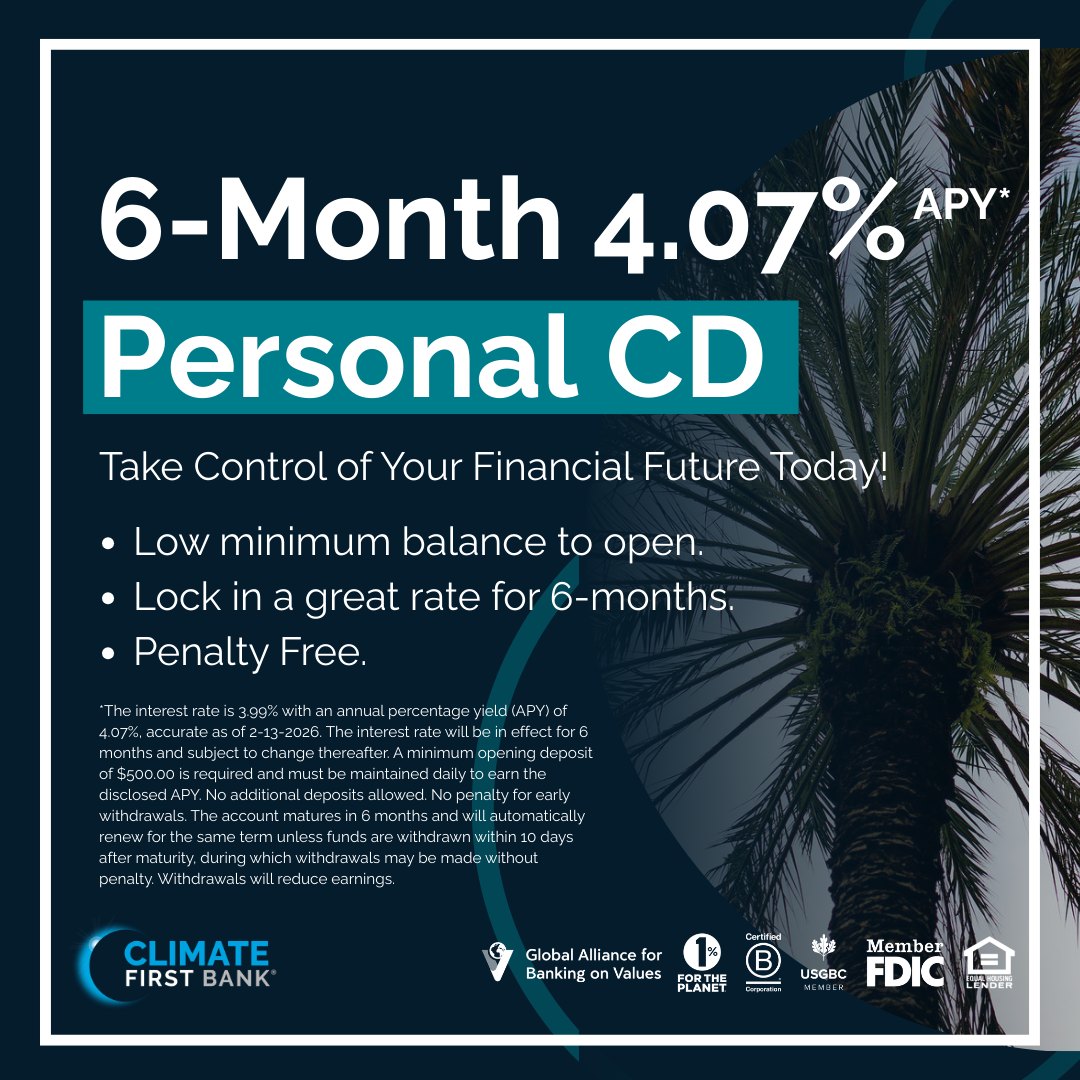 Climate First Bank's 6-Month CD... - Climate First Bank | Facebook