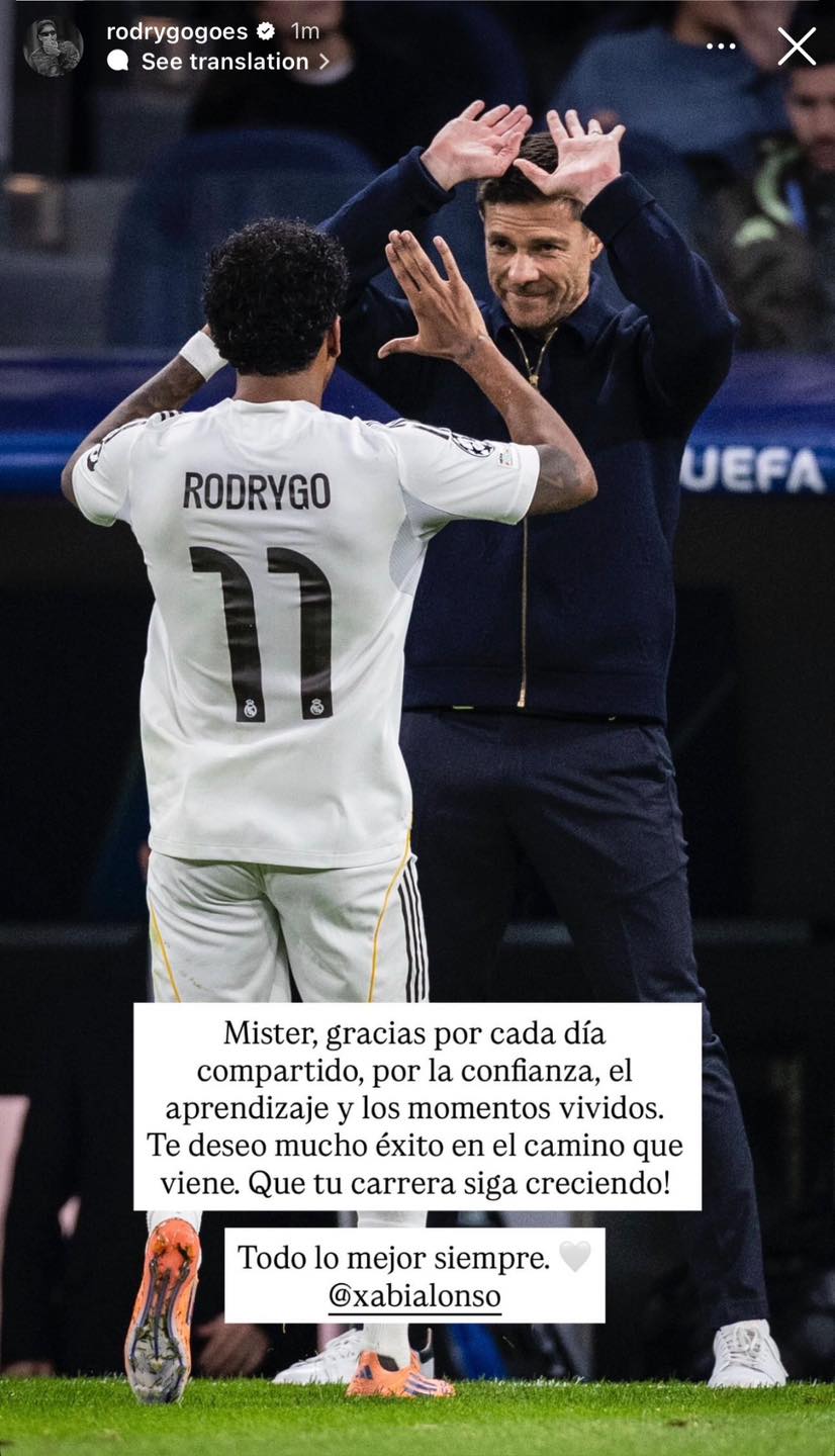 Fabrizio Romano - 🚨🤍 Rodrygo’a message to Xabi Alonso!... | Facebook