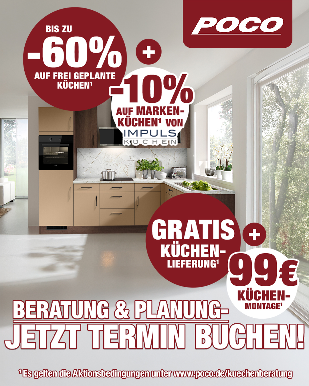🍽️ Jetzt ist der perfekte Zeitpunkt für Deine Traumküche! 🏡✨ 📅 Sichere Dir jetzt Deinen Termin für eine persönliche Beratung & Planung und verwirkliche Deine Wunschküche. ¹ Es gelten die Aktionsbedingungen unter