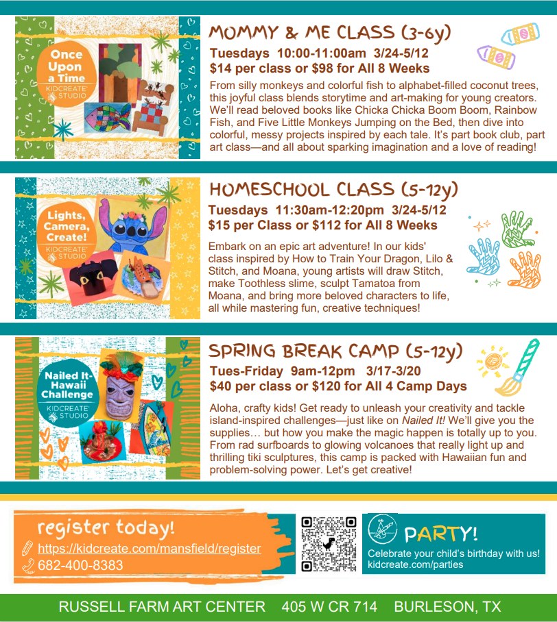 🎨 Kidcreate Studio is offering... - Russell Farm Art Center | Facebook