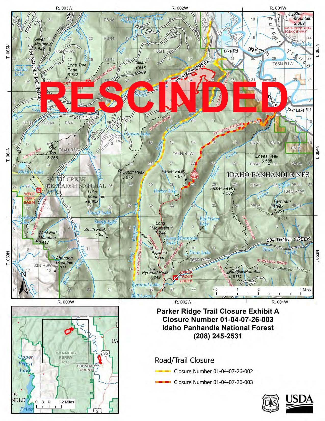 ハイキングになります。 U.S. Forest Service - Idaho Panhandle National Forests