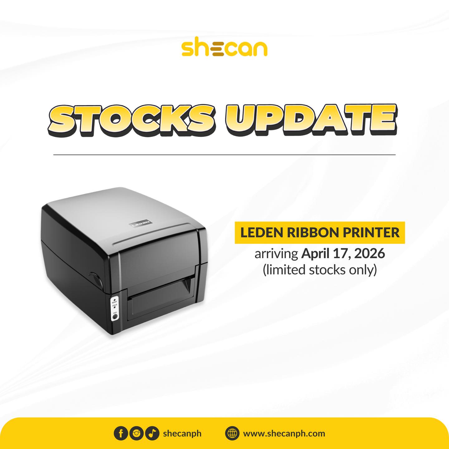 Stocks Update! 🚨 The Leden Ribbon Printer is finally arriving on