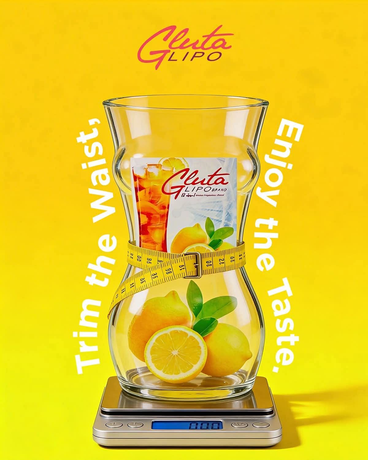 The slimmer the waist, the fresher the taste! 🍋 With Glutalipo Classic Lemon, you can enjoy a juice in delicious lemon flavor na may detox effect, para you can stay slim and