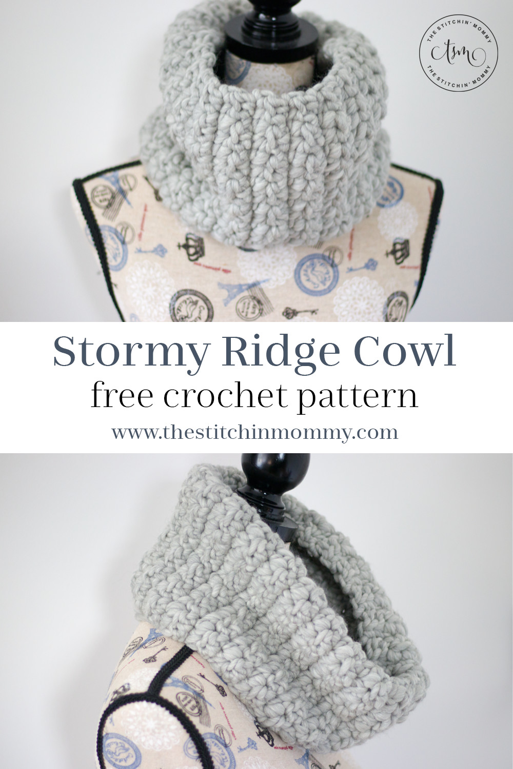 The Stitchin' - Stormy Ridge Cowl - Free Crochet Pattern https://bit.ly ...