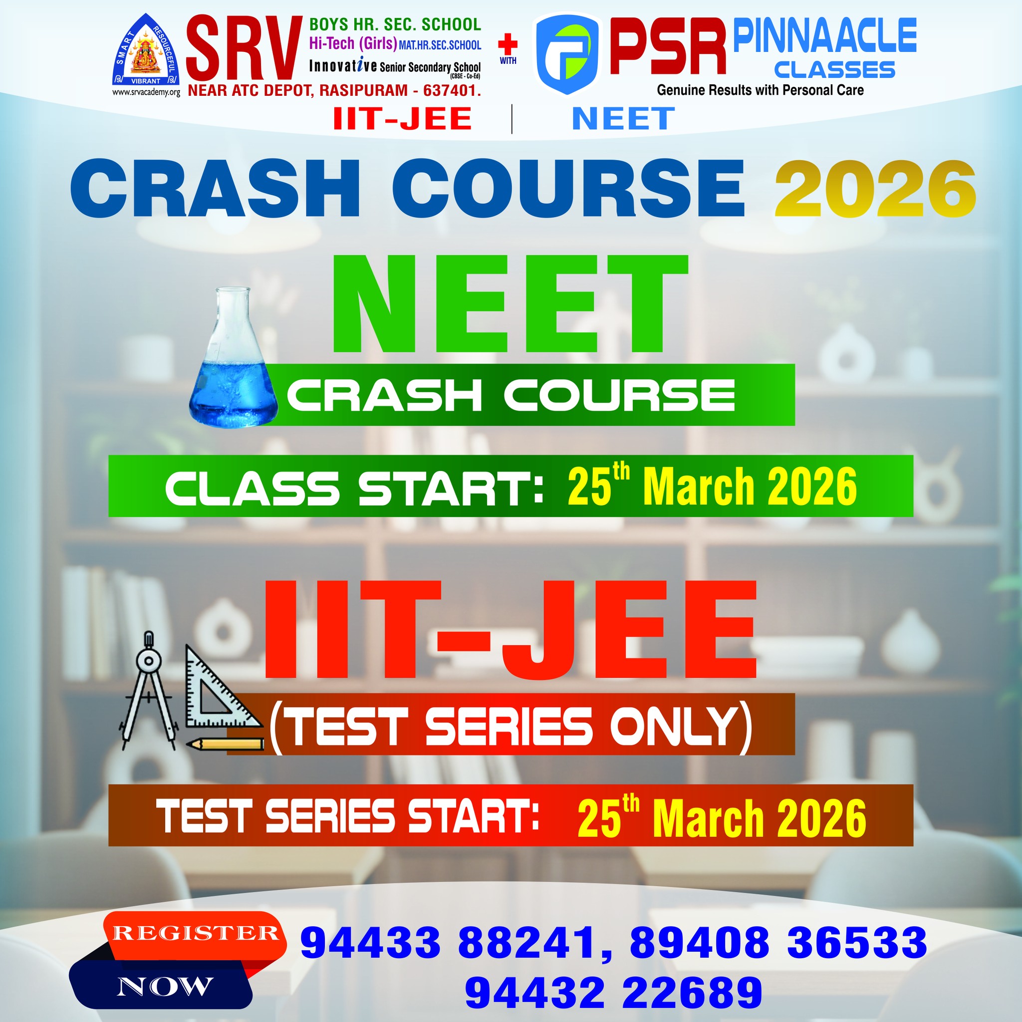 🚀 CRASH COURSE 2026 – NEET &... - PSR Pinnaacle Classes | Facebook