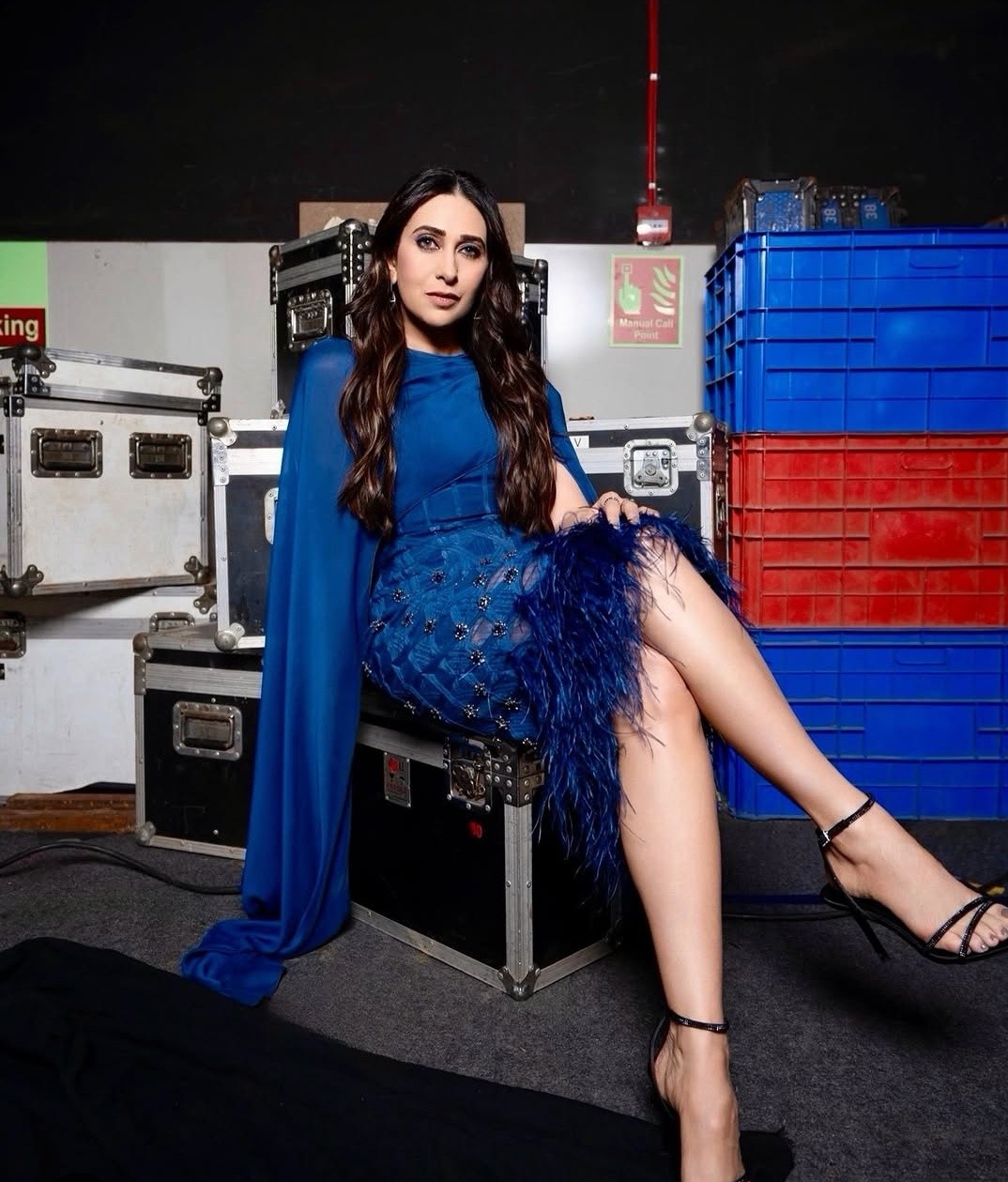 karishma kapoor blue dress 💙✨ Karisma is looking absolutely stunning in this gorgeous dress! 😍 Elegant, graceful and effortlessly beautiful — she knows how to make every look unforgettable. 💫💙 How would you rate retro bollywood karisma kapoor bollywood 90s salwar kameez