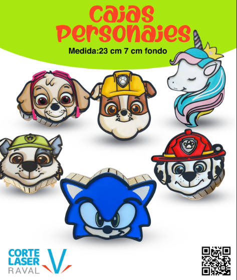 Cajas de personajes infantiles, varios... - CORTE LASER RAVAL | Facebook