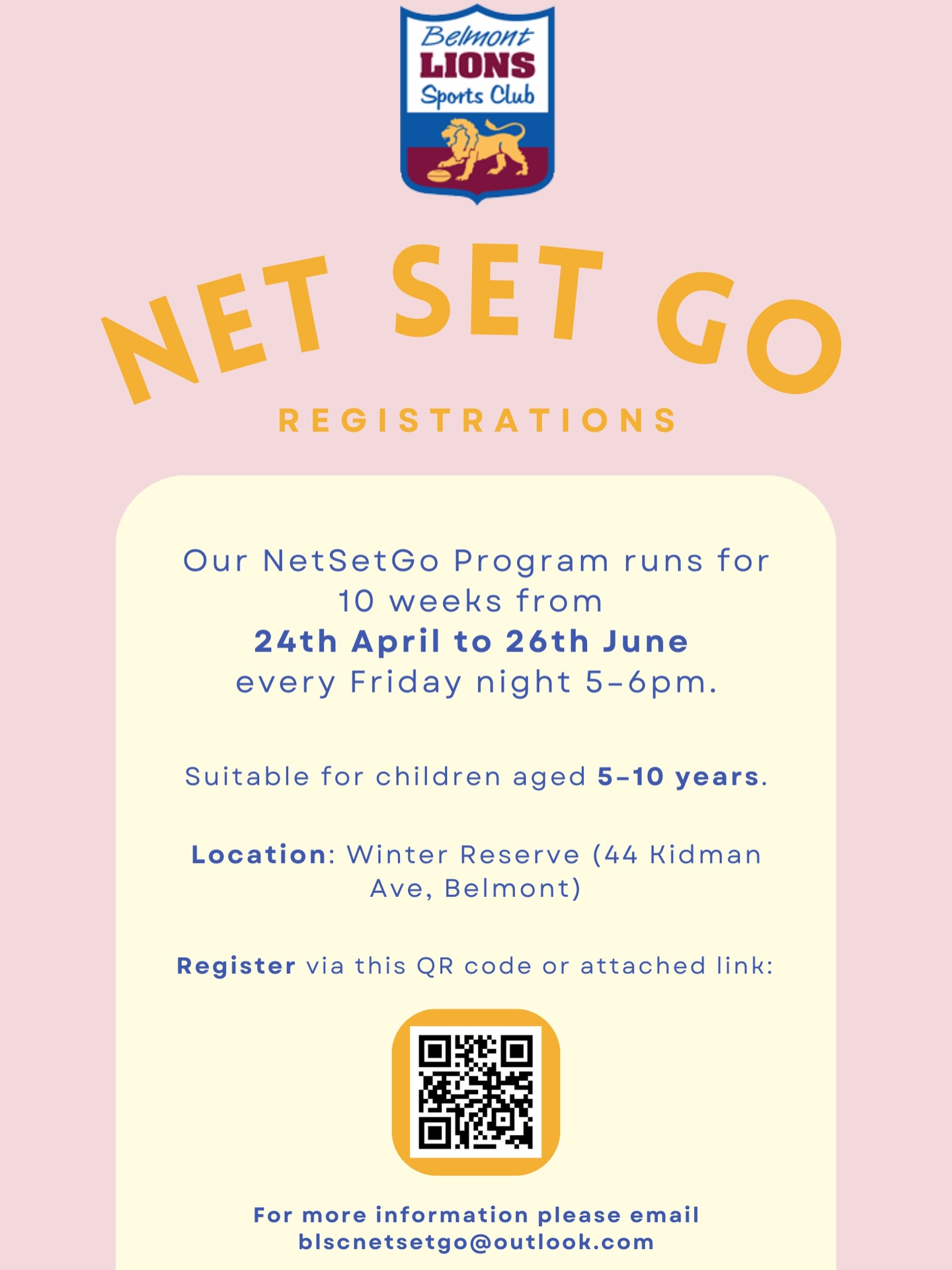 Net Set Go is back for 2026 🏐... - Belmont Lions Sports Club | Facebook