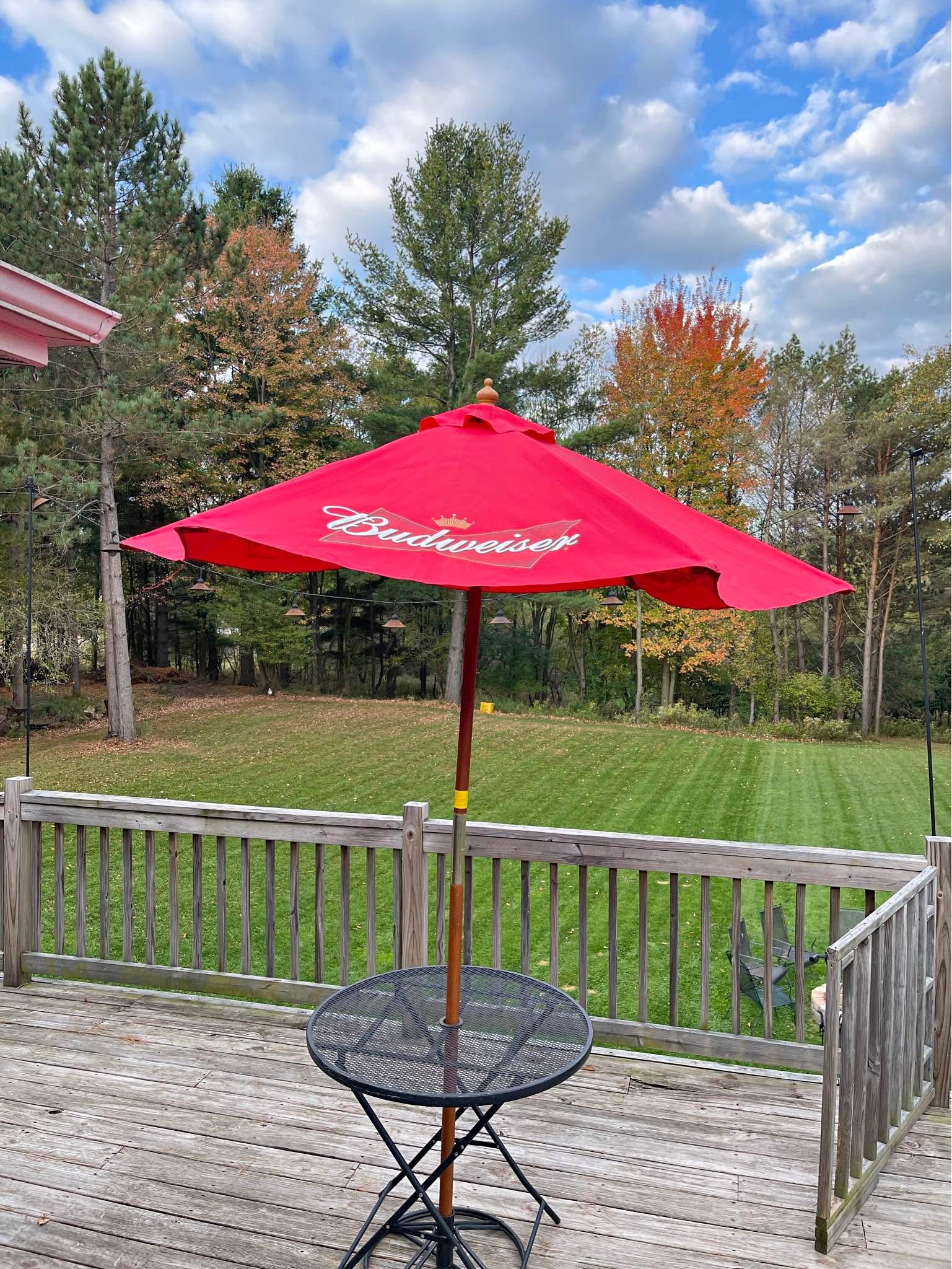 budweiser patio umbrella 9 Foot Beer Market Style Red : Patio, Lawn & Garden The Province | Classifieds |