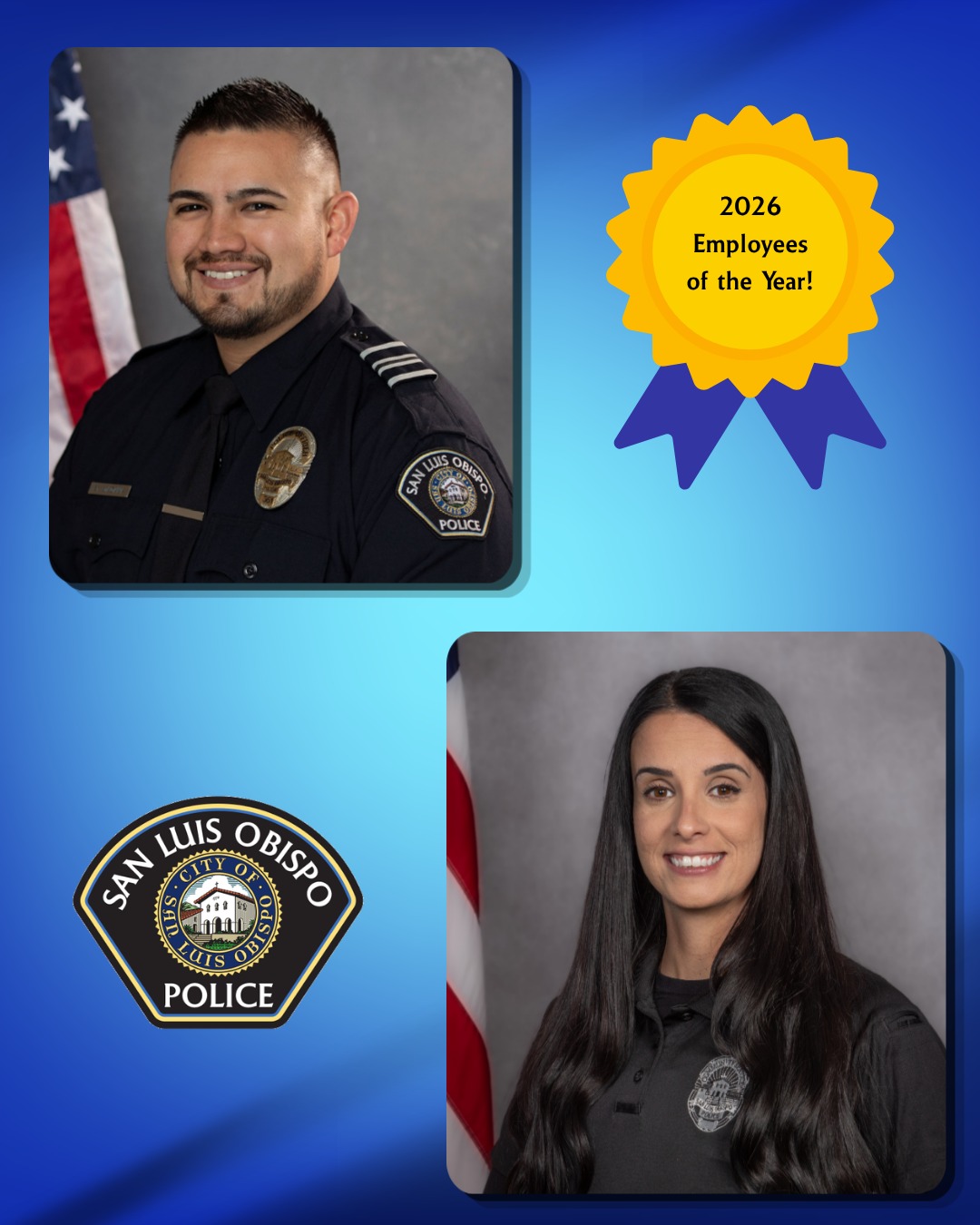 San Luis Obispo Police Department's 2026 Employees of the Year